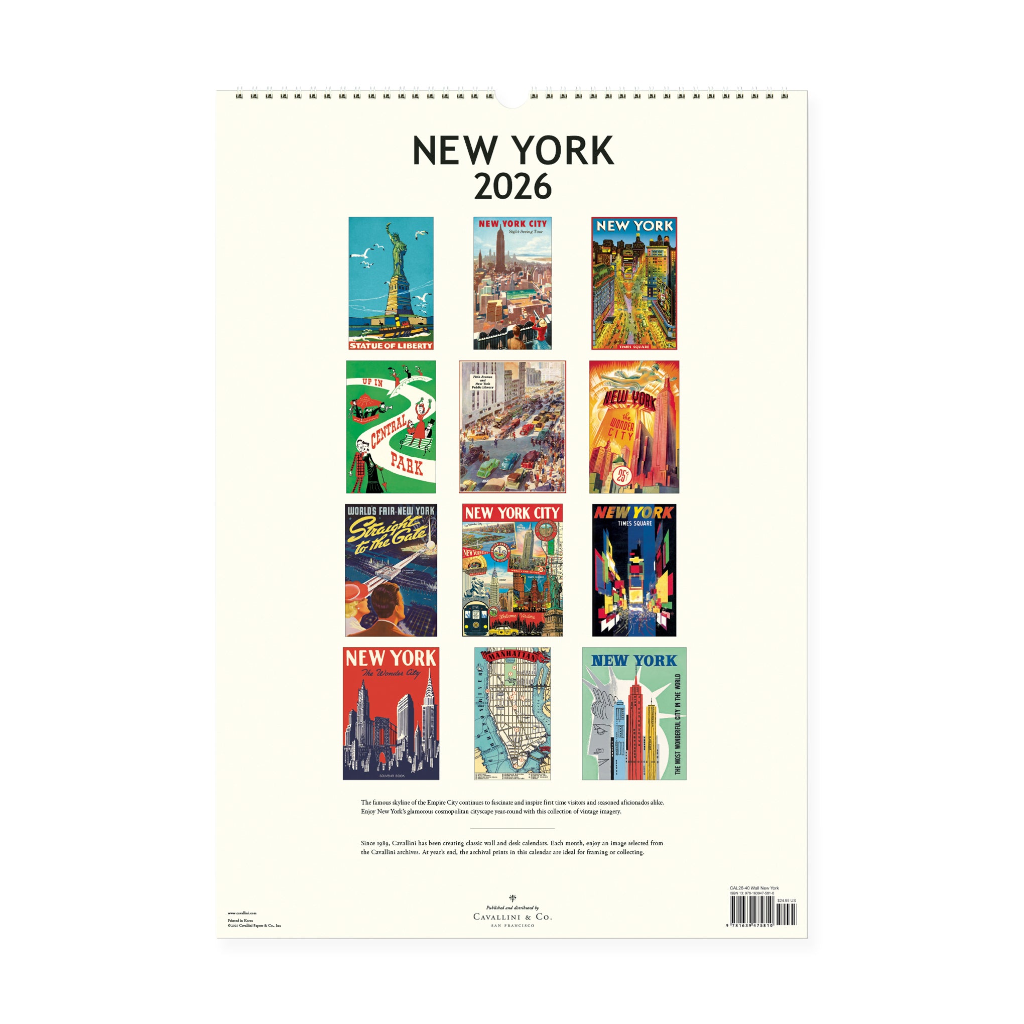 2026 Vintage New York Wall Calendar - Image 3