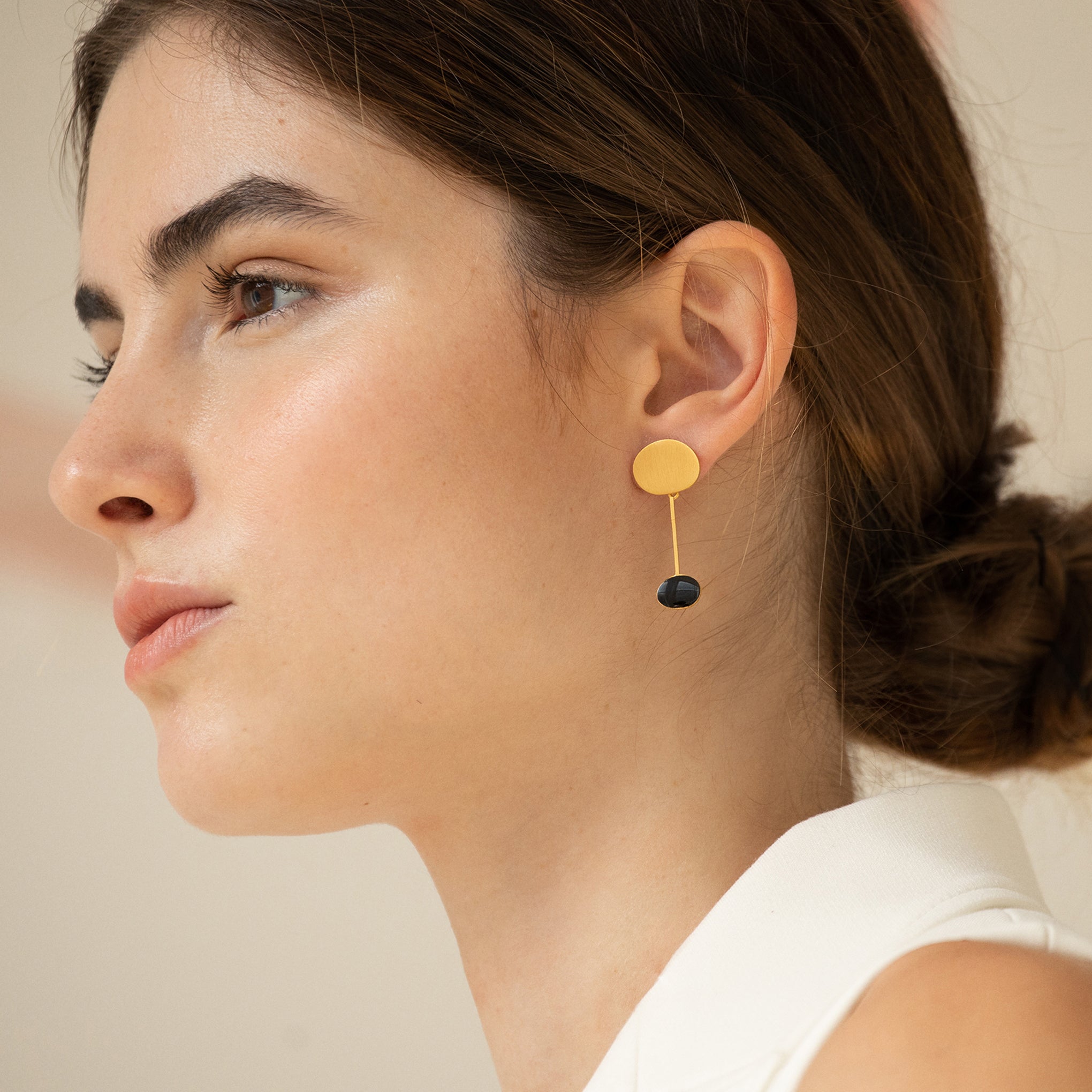 Joan Miró Gold-Plated Dot Drop Earrings - Image 2