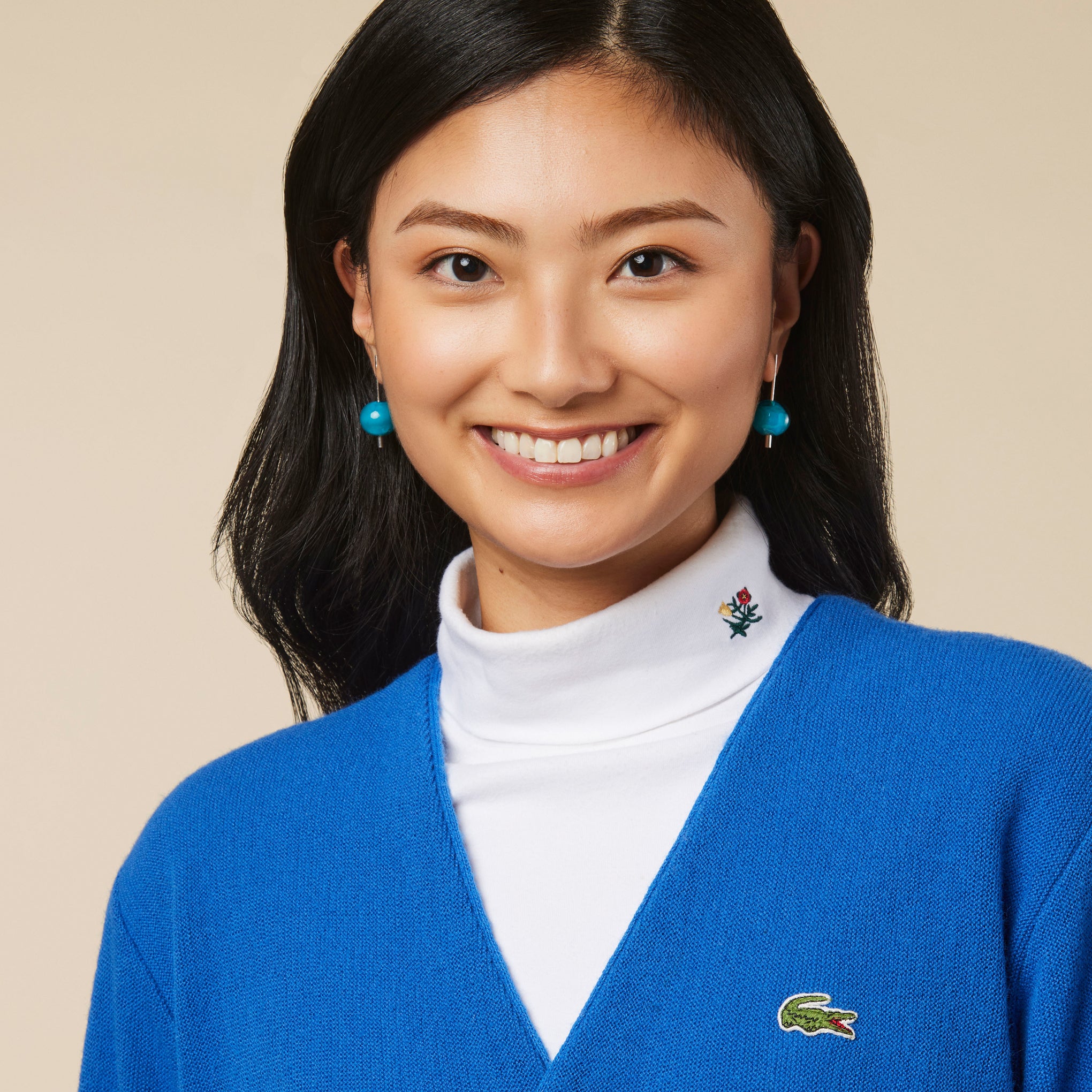 Paletto Glass Sphere Earrings - Teal - Image 2