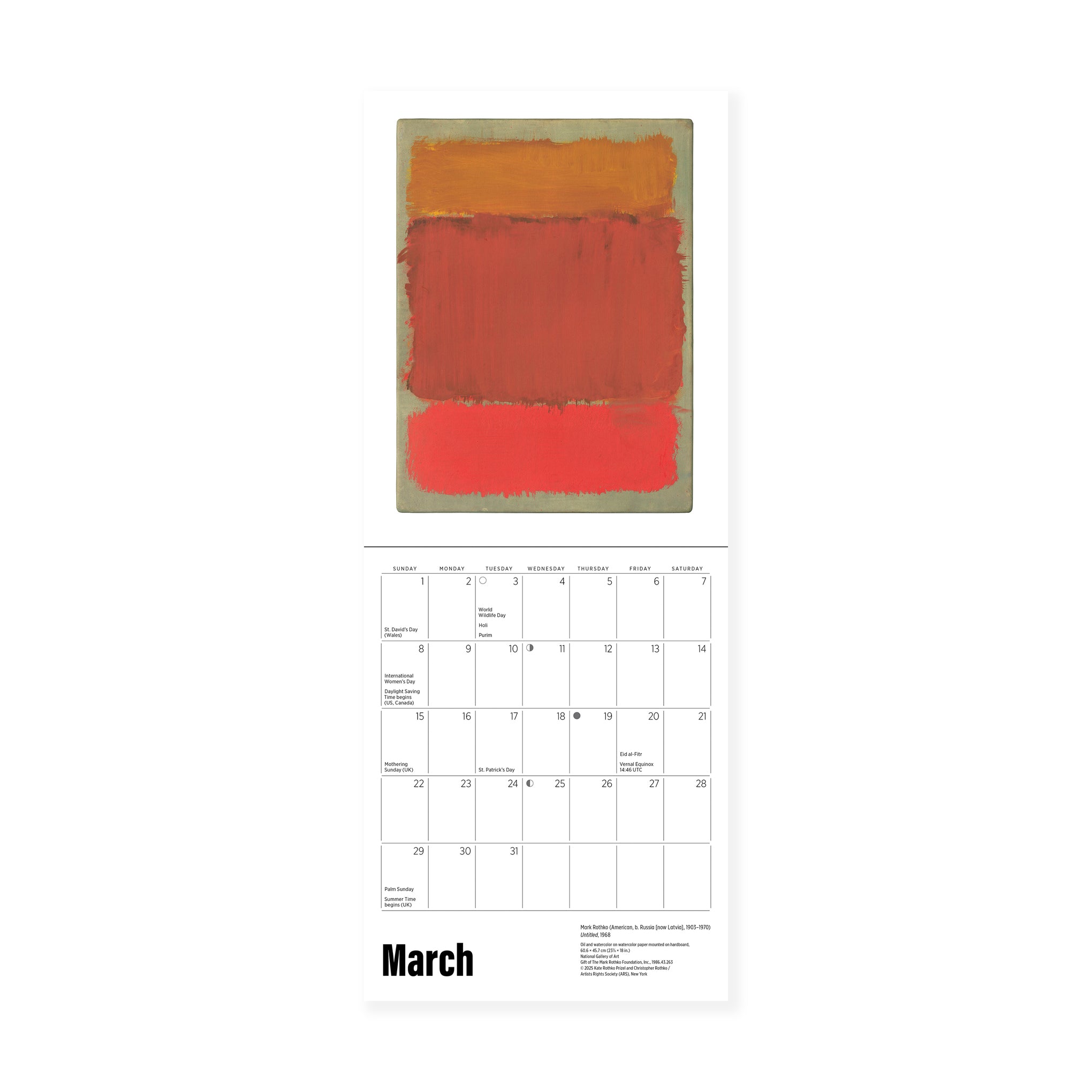 2026 Mini Mark Rothko Calendar - Image 5