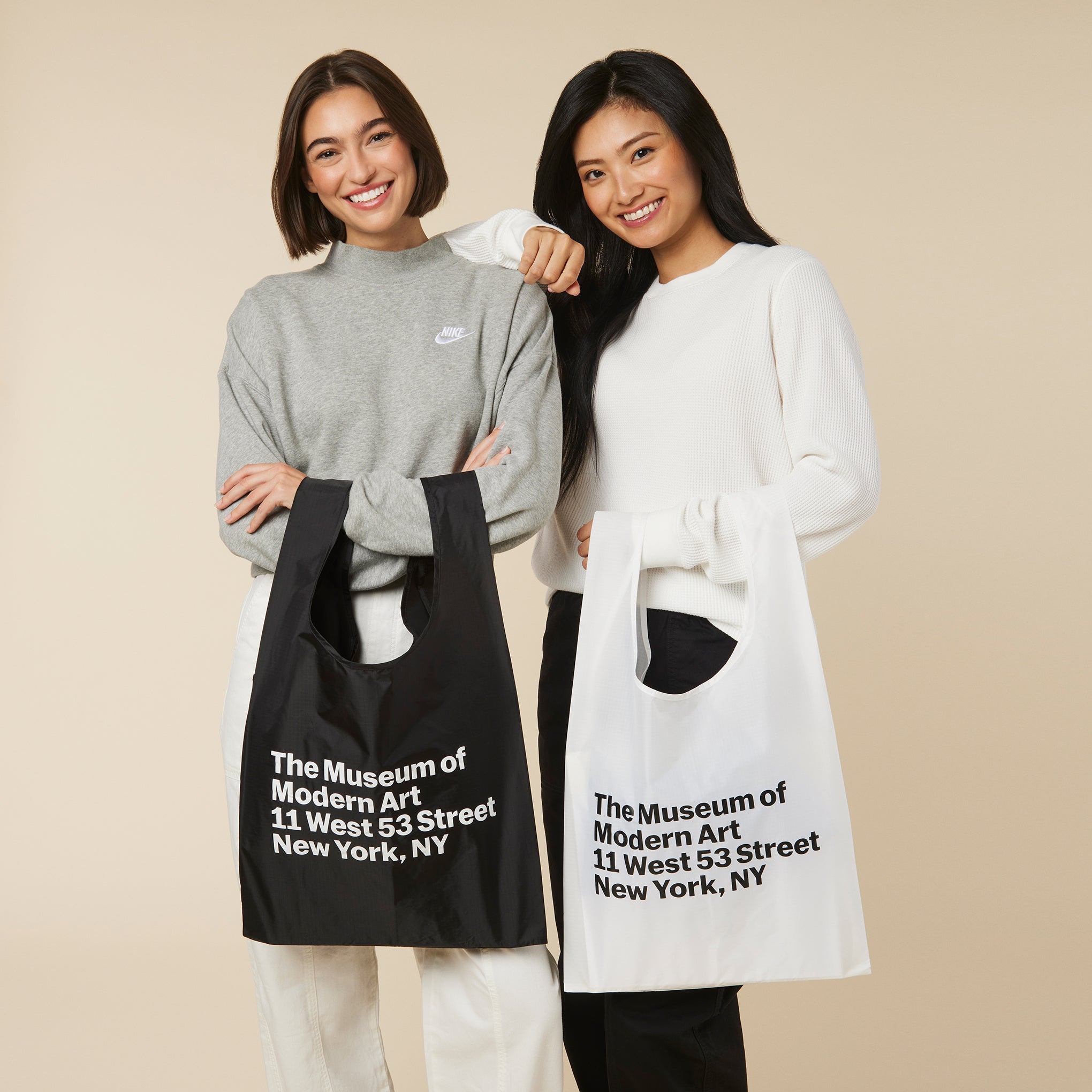 MoMA Baggu Recycled Nylon Standard Tote - White - Image 5