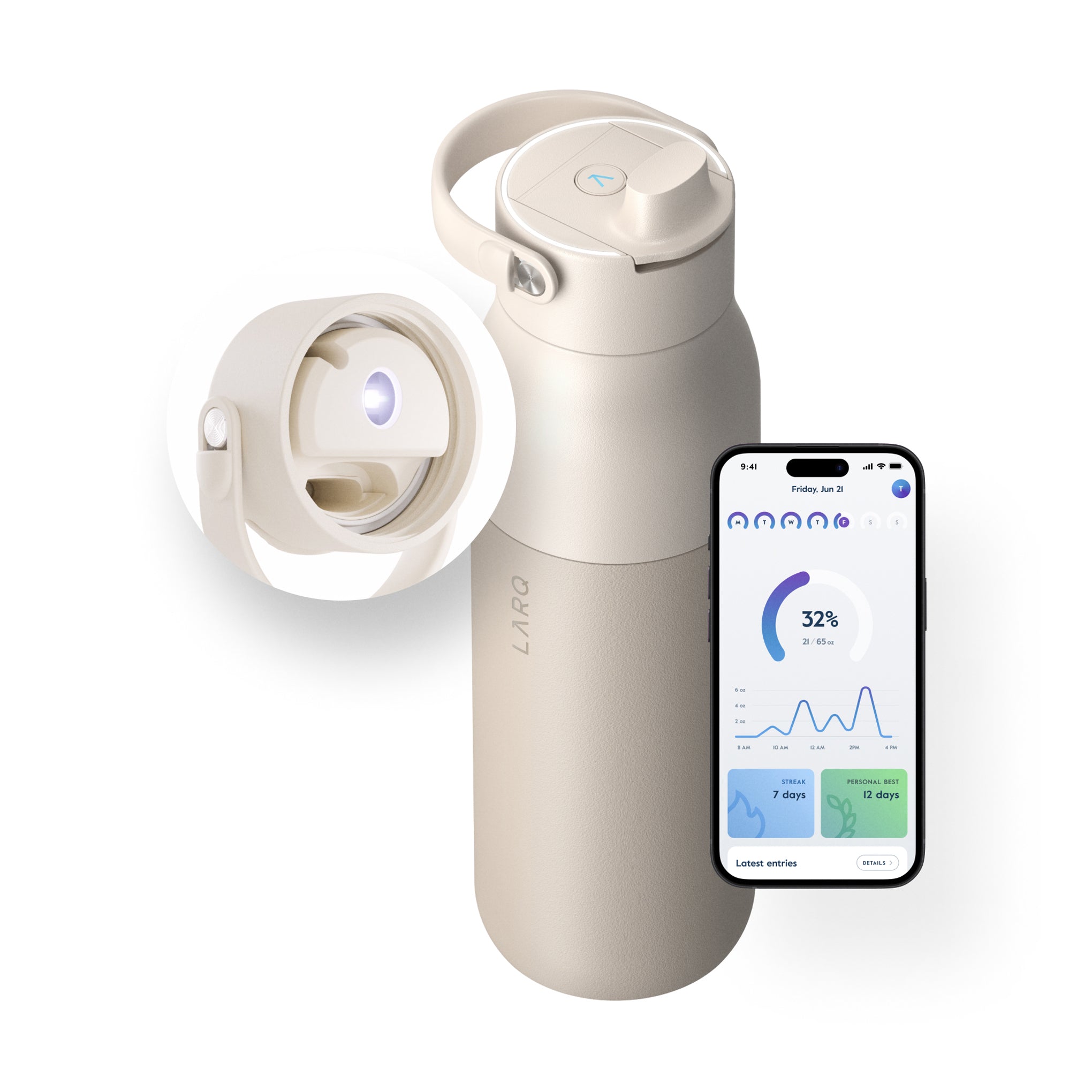 Larq PureVis 2.0 Water Bottle & Filters - Mojave Dune - Image 4