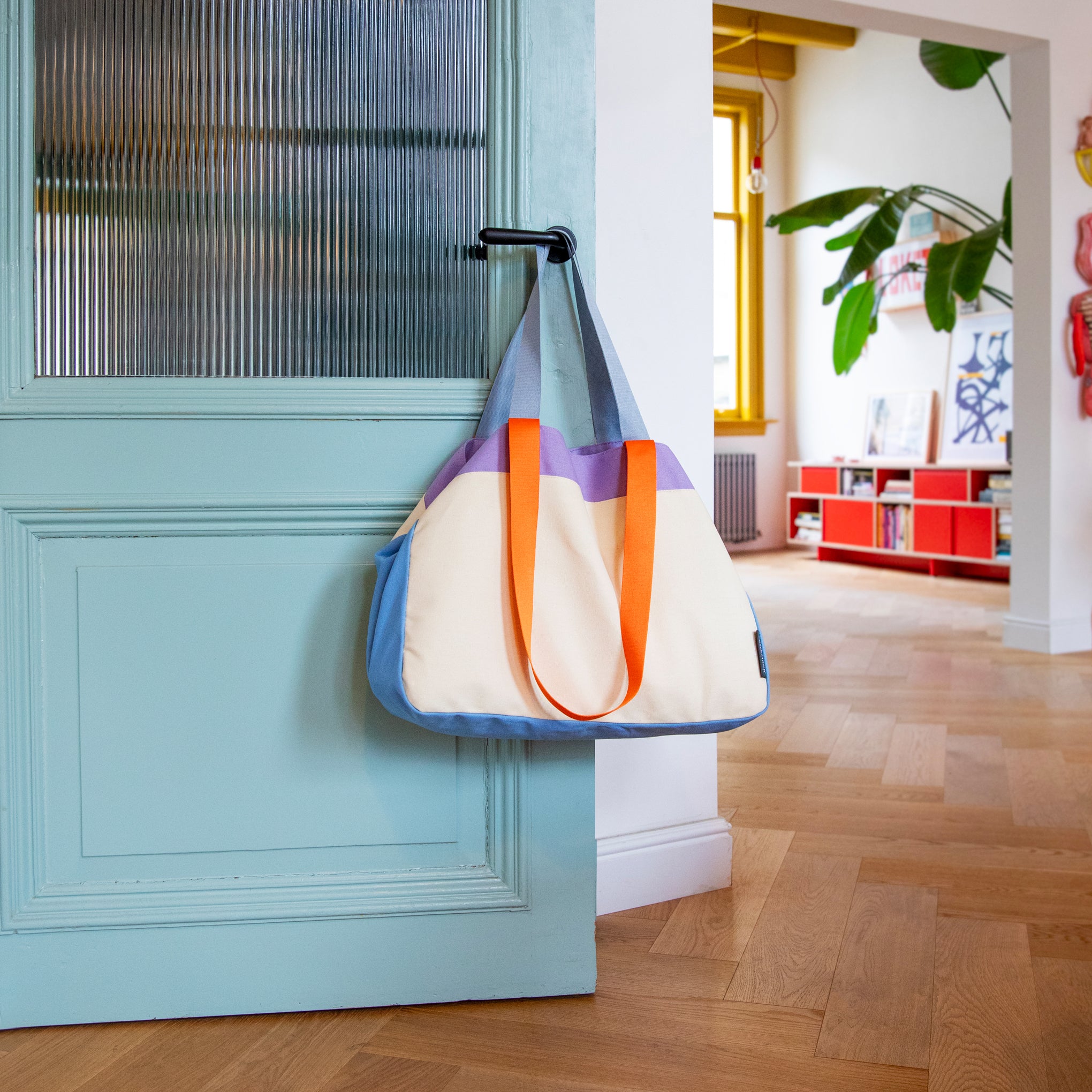 Colorful Oversized Cotton Canvas Tote Bag - Natural - Image 6