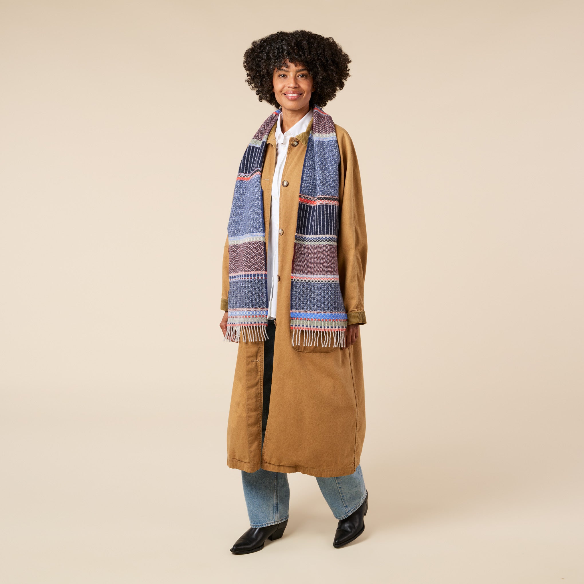 Wallace Sewell Cassia Lambswool Scarf - Fossil - Image 5