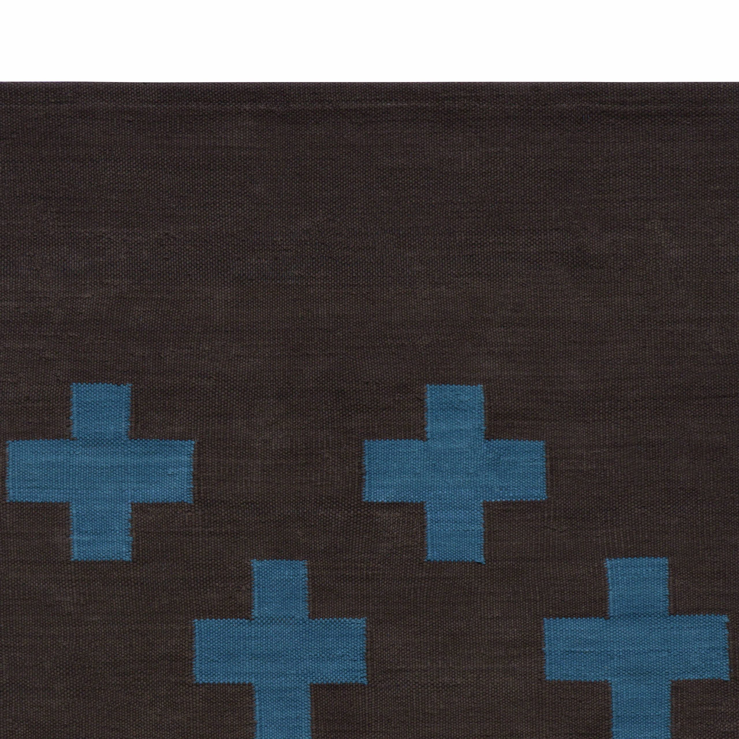 Maharam Alexander Girard Cotton Plus Rug - Sepia/ Turquoise Dark - Image 5