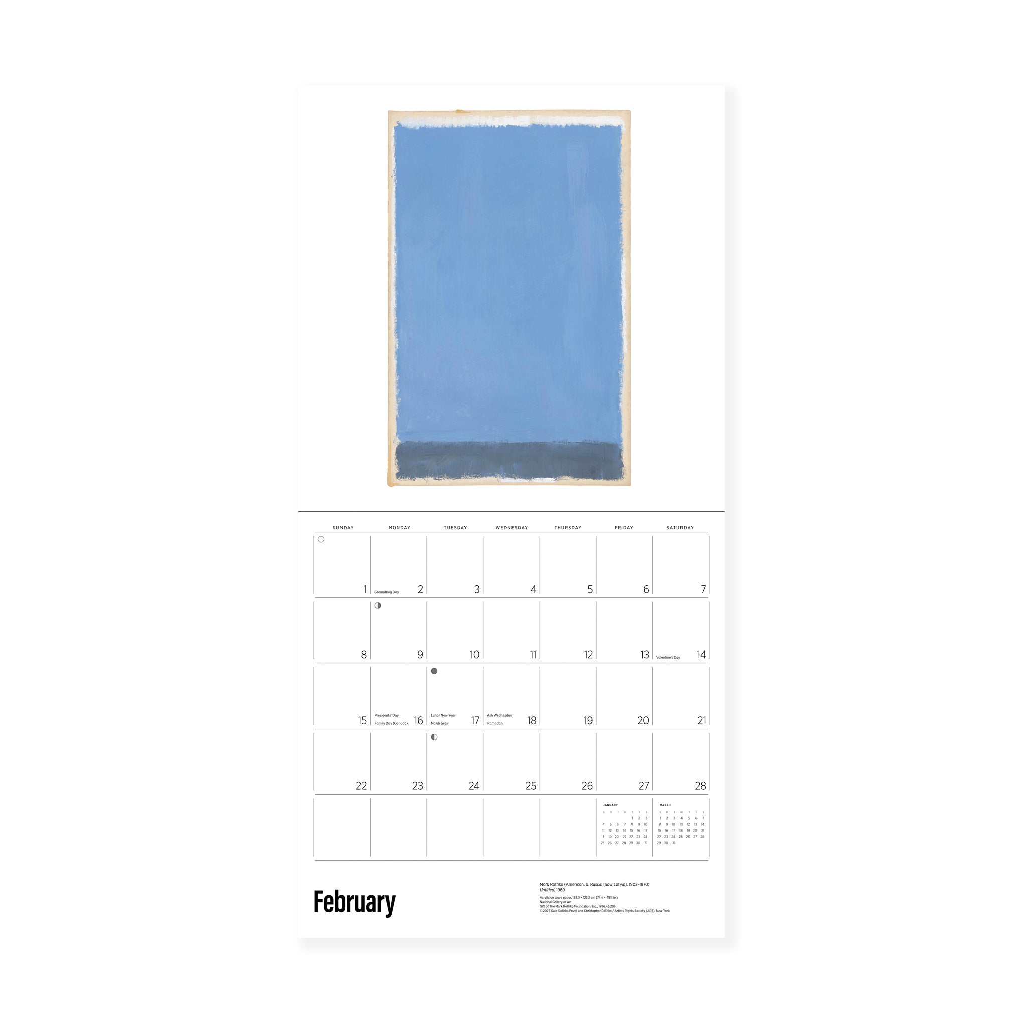 2026 Mark Rothko Wall Calendar - Image 4