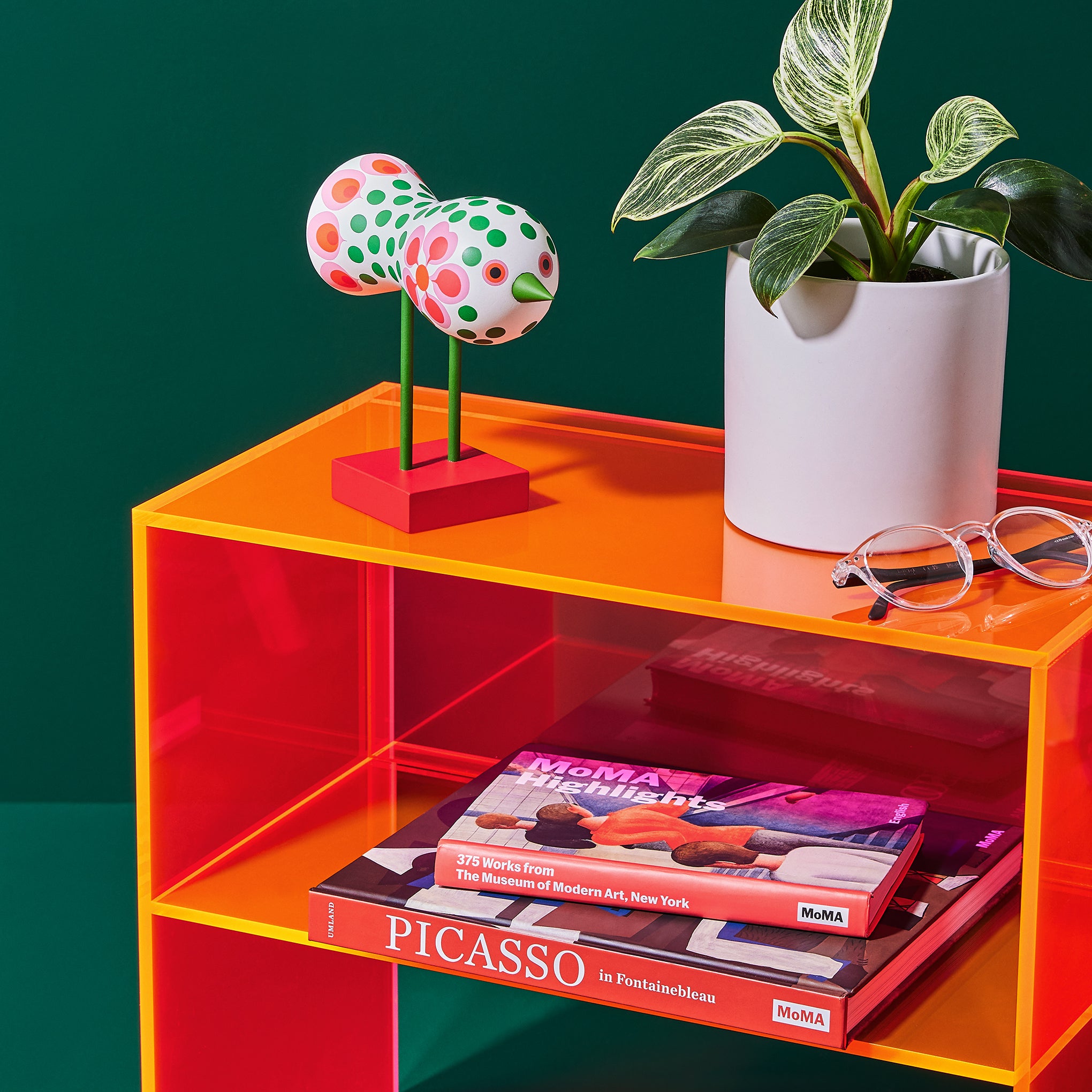 Lisa Larson Wooden Bird Object - Red Base - Image 2