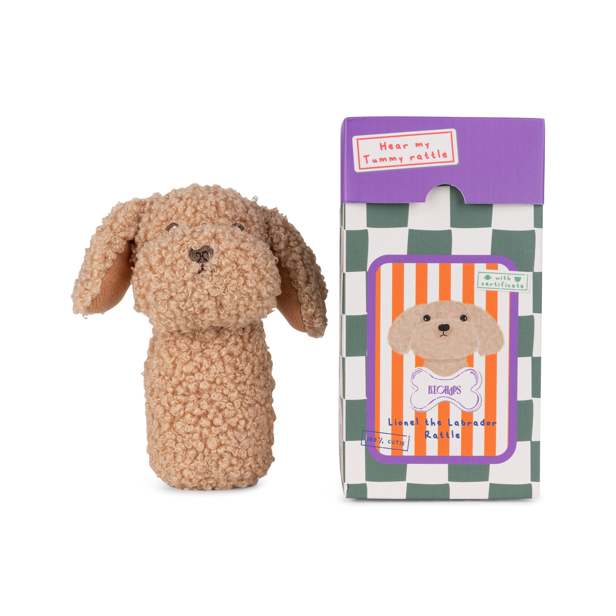 Bon Ton Chaps Plush Baby Rattle Toy - Lionel the Labrador - Image 2