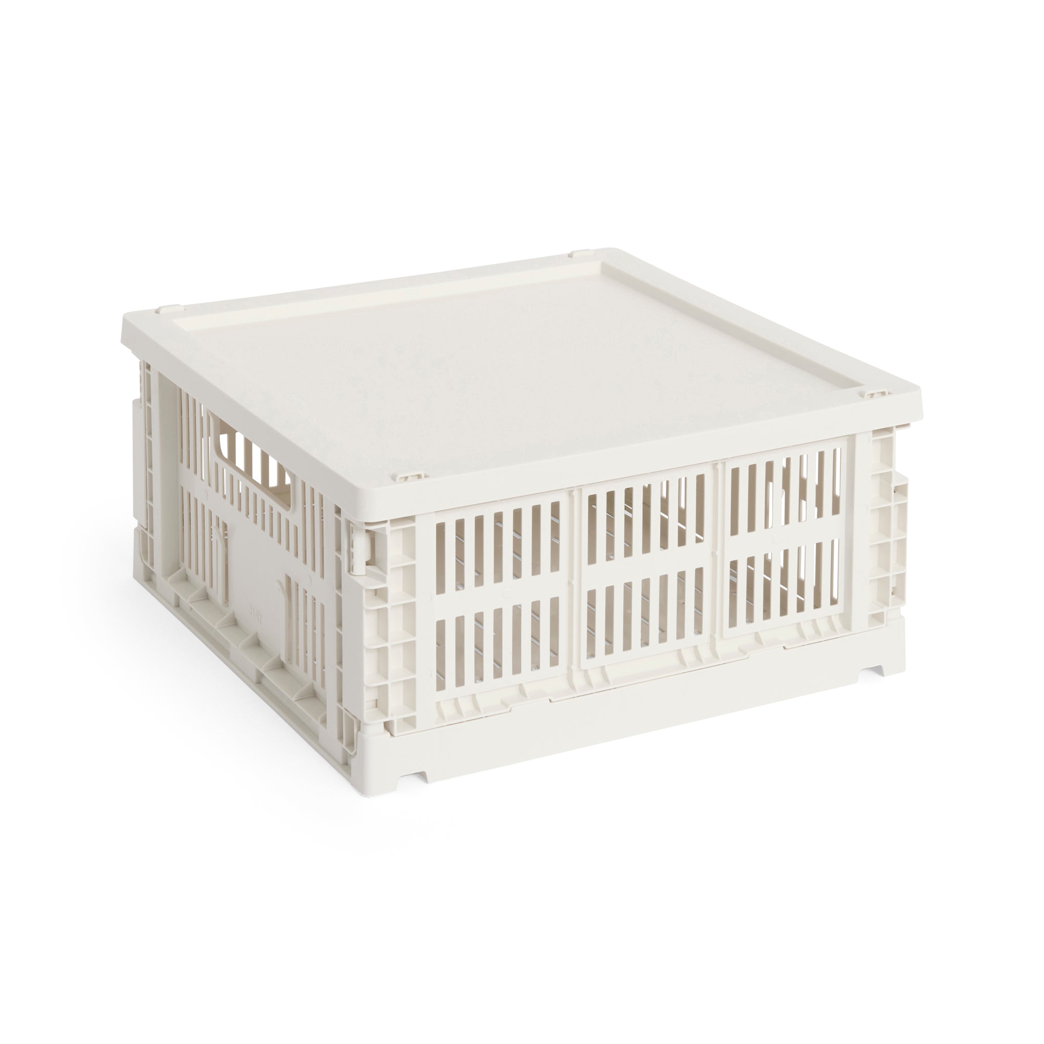 HAY Recycled Storage Bin Collapsible Plastic Lid - Off White - Image 5