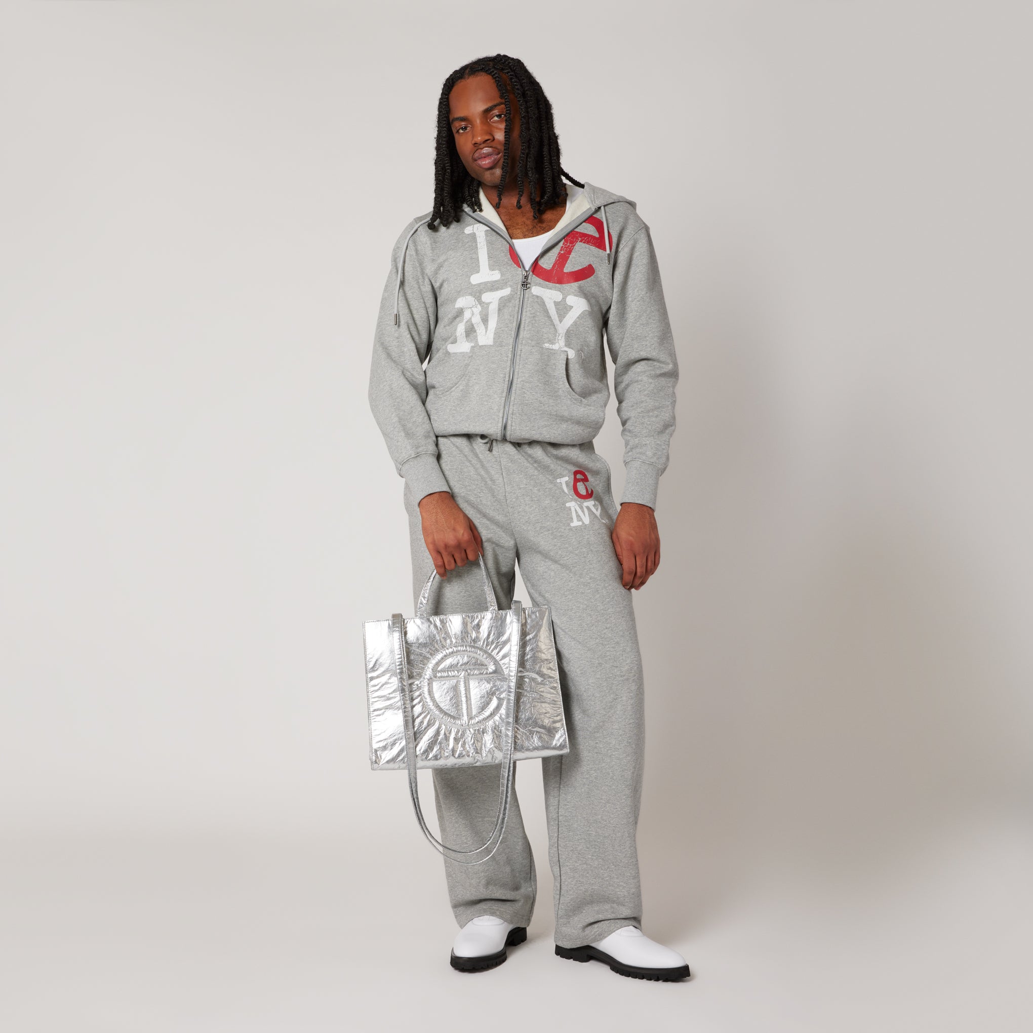 Telfar Tyvek Shopping Bag - Silver - Image 14