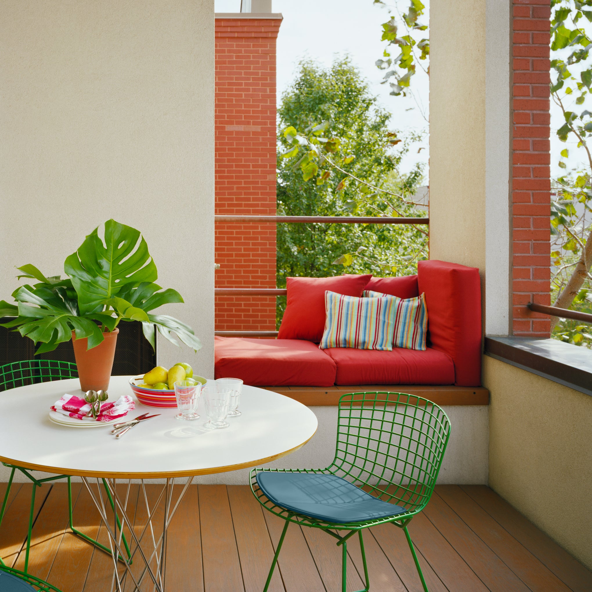 Knoll Side Chair with Cushion by Harry Bertoia - Green/ Opal - Image 2