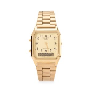 Casio AQ230 Analog Digital Watch - Gold