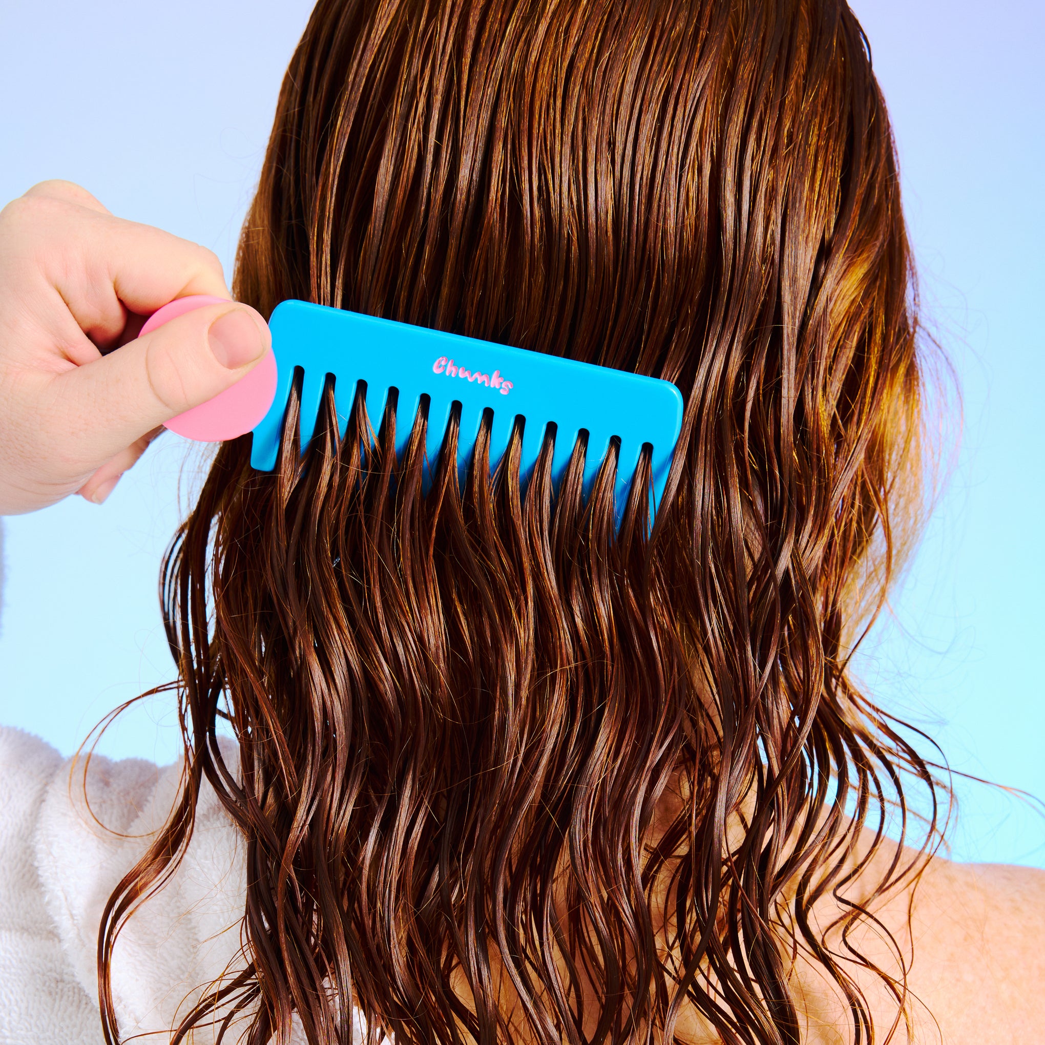 Chunks Wide Tooth Hair Comb - Blue/ Pink - Image 4
