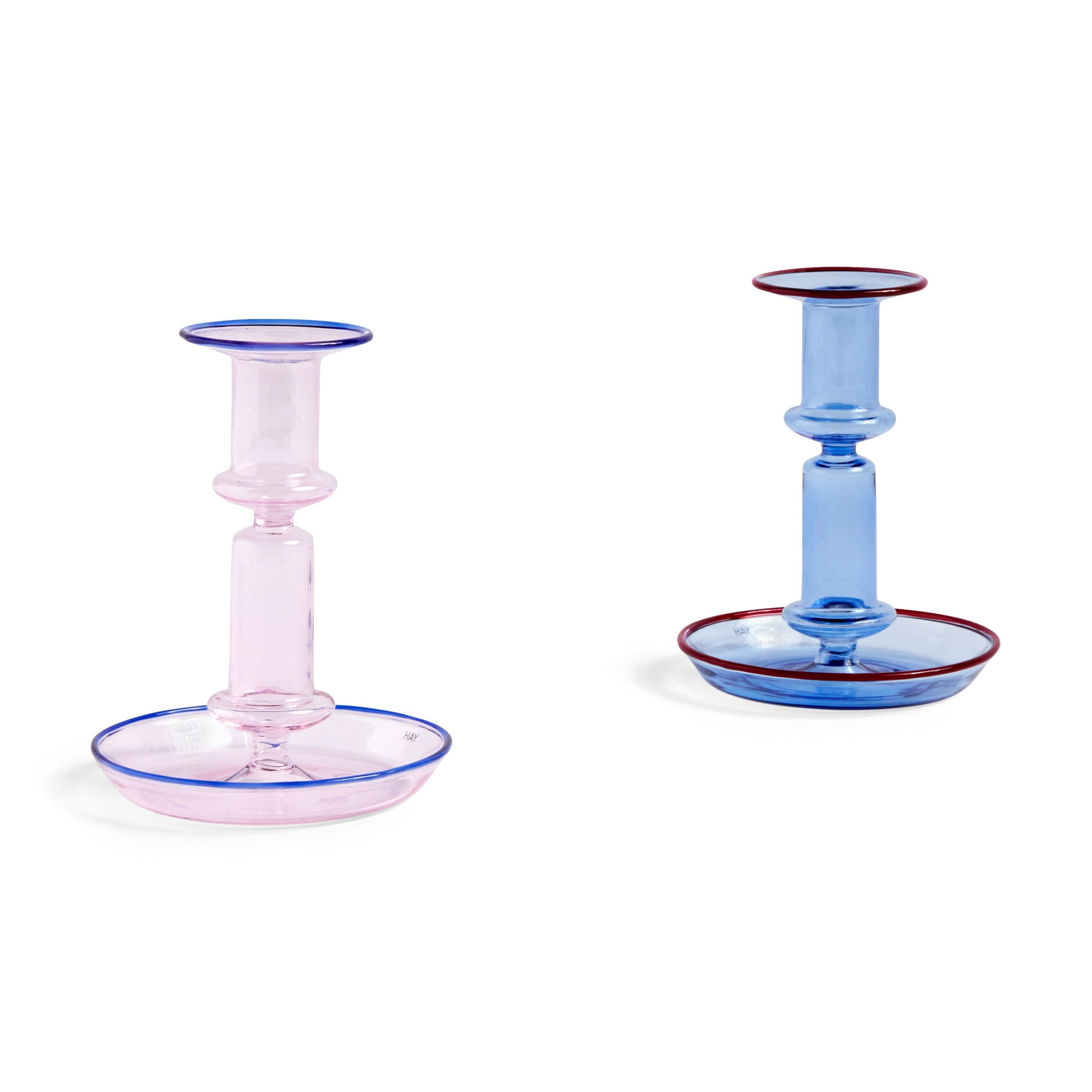 HAY Flare Glass Candle Holder - Light Pink - Image 2