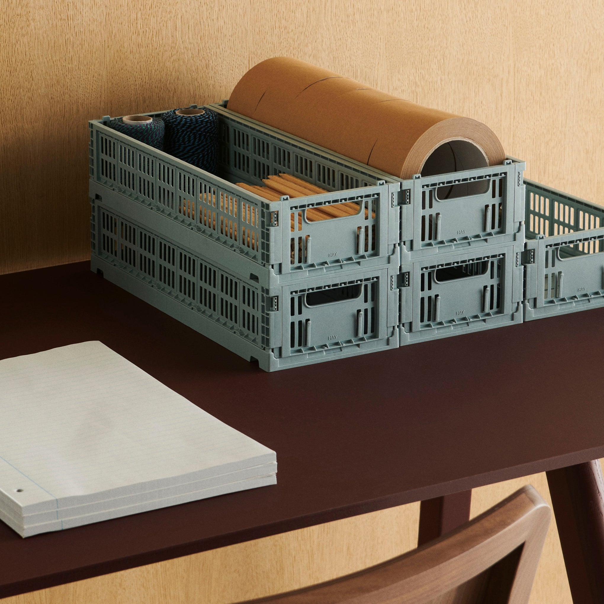 HAY Recycled Plastic Collapsible Color Crate - Off White - Image 11