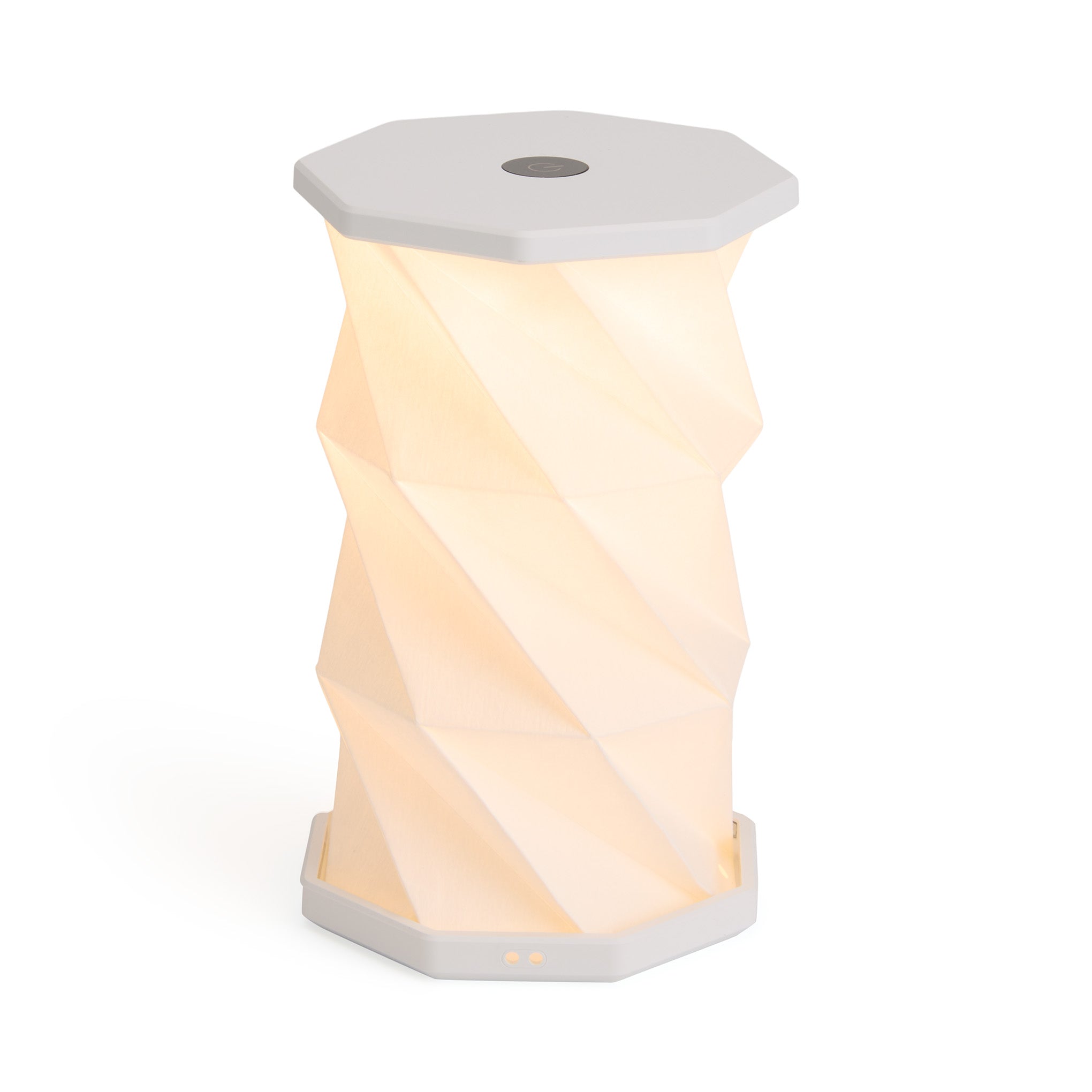 Twist Hexagon Portable Table Lamp - Lunar White