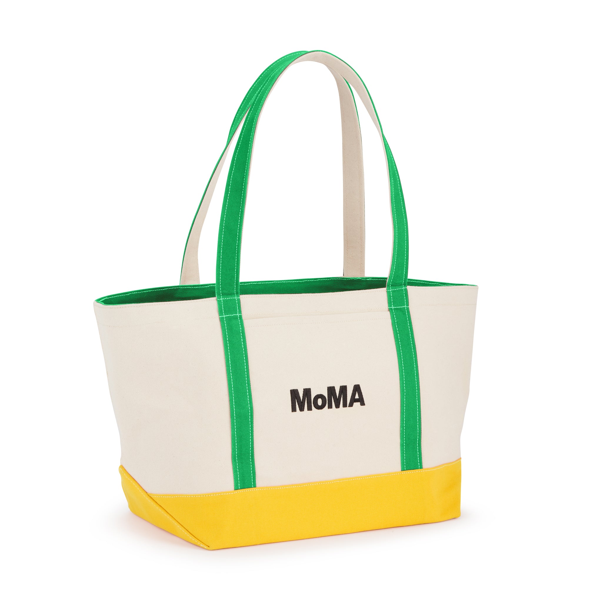 MoMA Baggu Heavyweight Canvas Tote - Green/ Yellow - Image 3