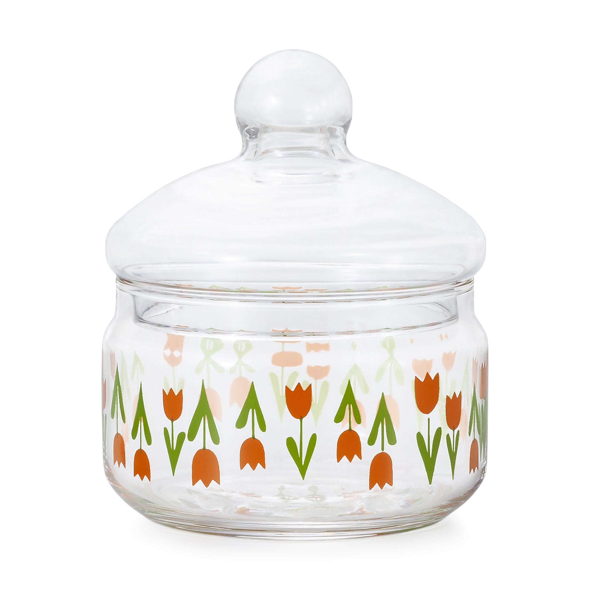 Retro Glass Jar with Lid - Tulips - Image 2