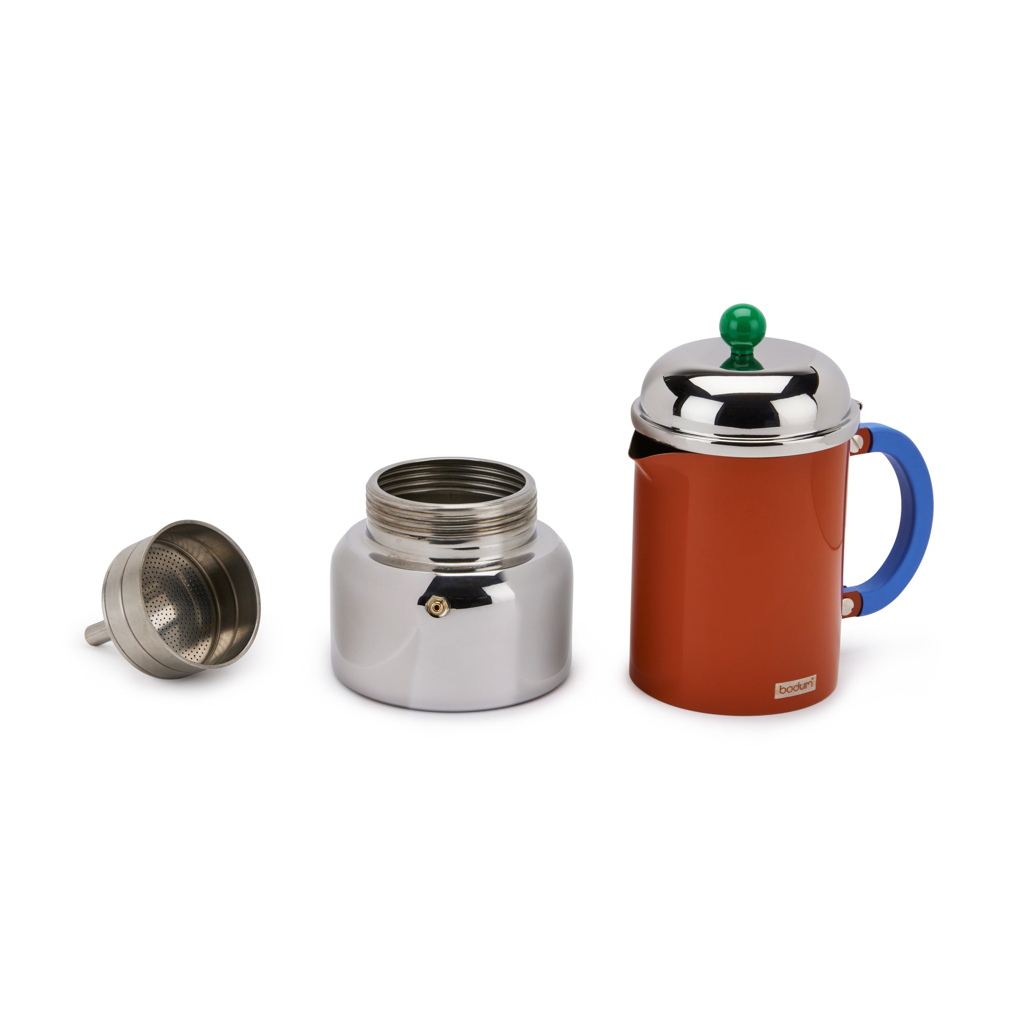 Bodum Chambord Stainless Steel Espresso Maker - Dark Coral - Image 4