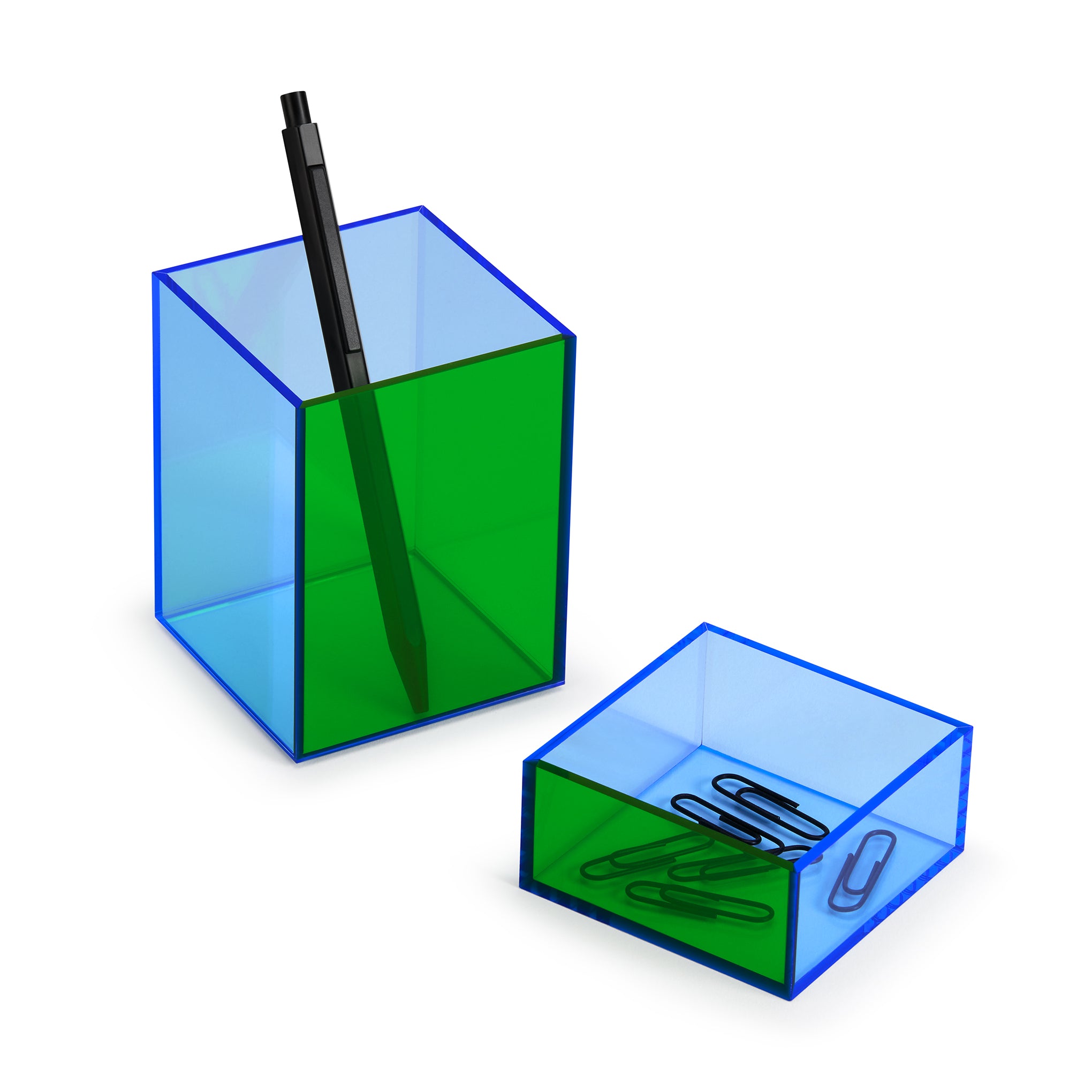 MoMA Colorplay Pen & Pencil Cup Holder - Blue / Green - Image 4