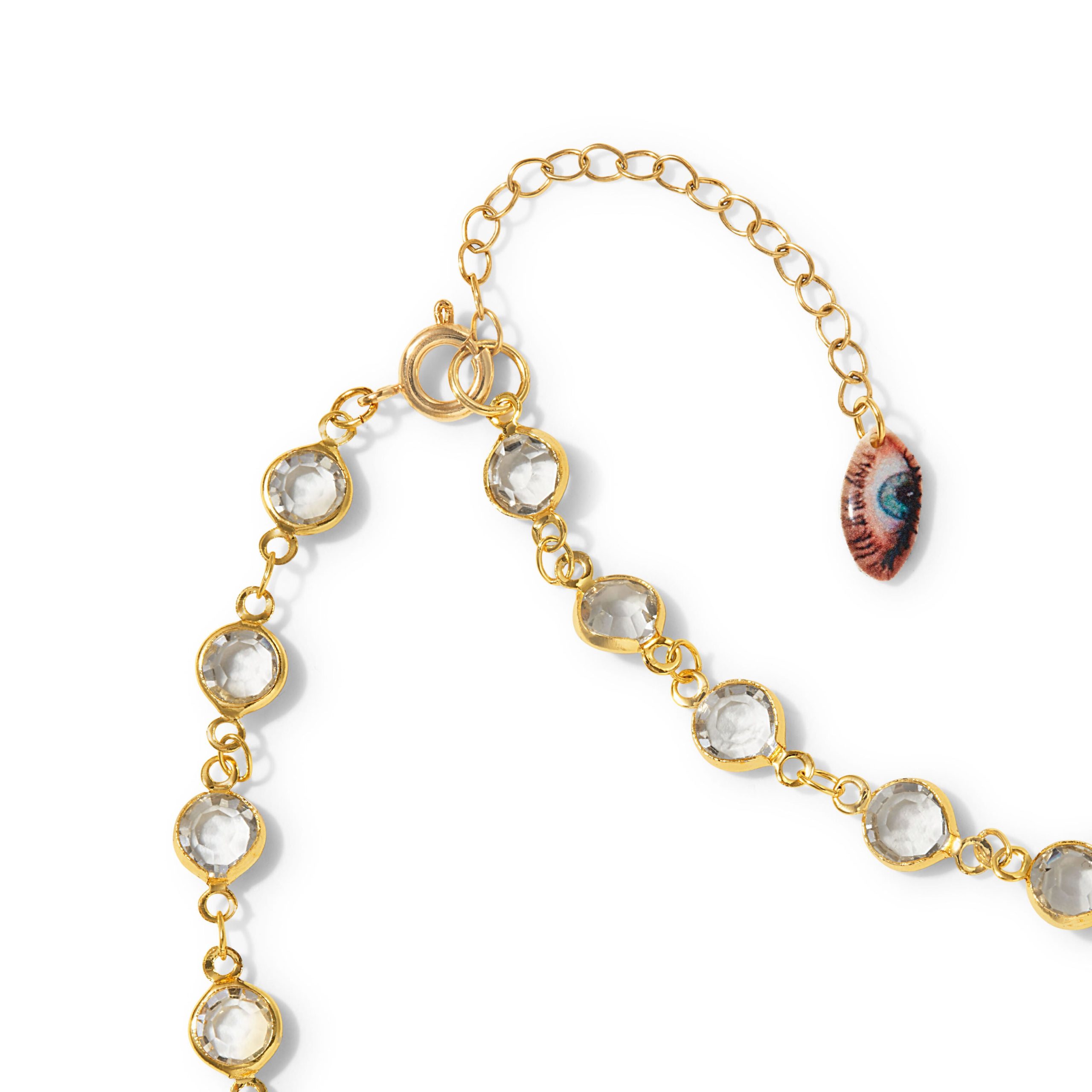 Haricot Vert Crystal Chain NYC Pendant Necklace - Image 4