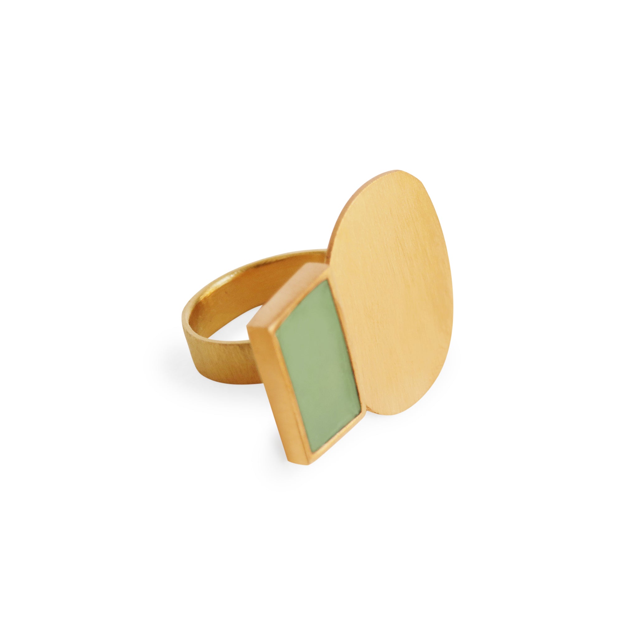 Geometric Collage Gold-Plated Ring - Image 3