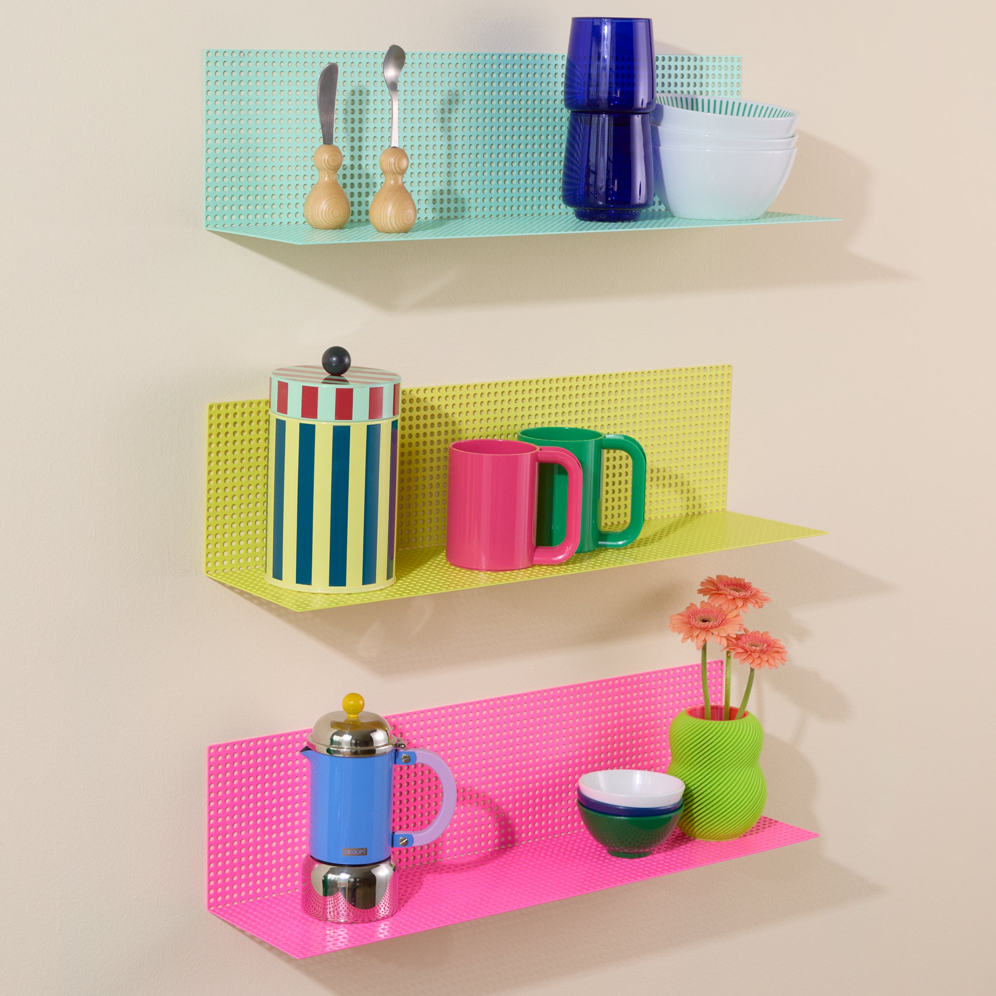 Perforated Aluminum Shelf - Pink - Image 4
