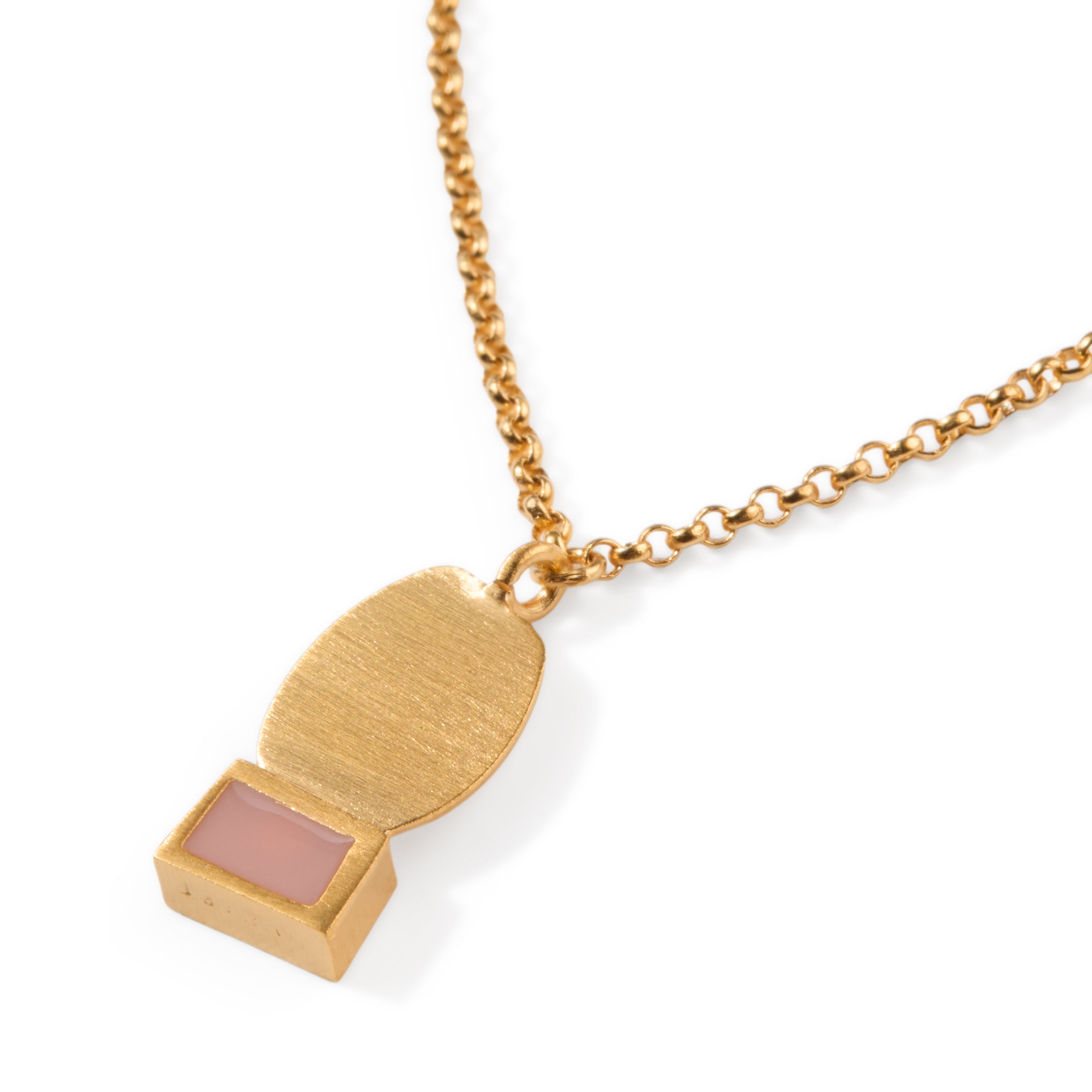 Geometric Collage Gold-Plated Pendant Chain Necklace - Image 3