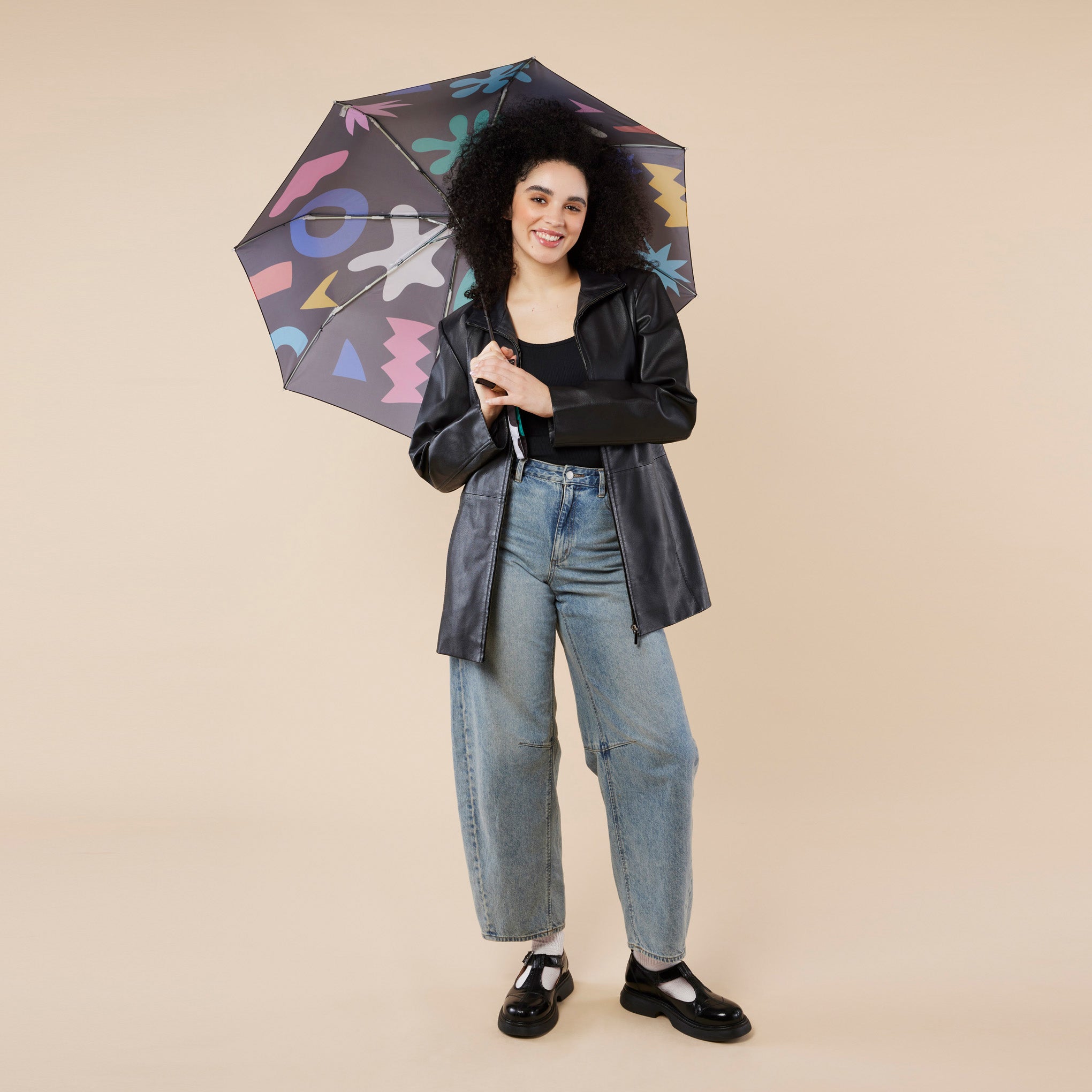 Original Duckhead Recycled Plastic Umbrella - Black/ Multi - Image 5