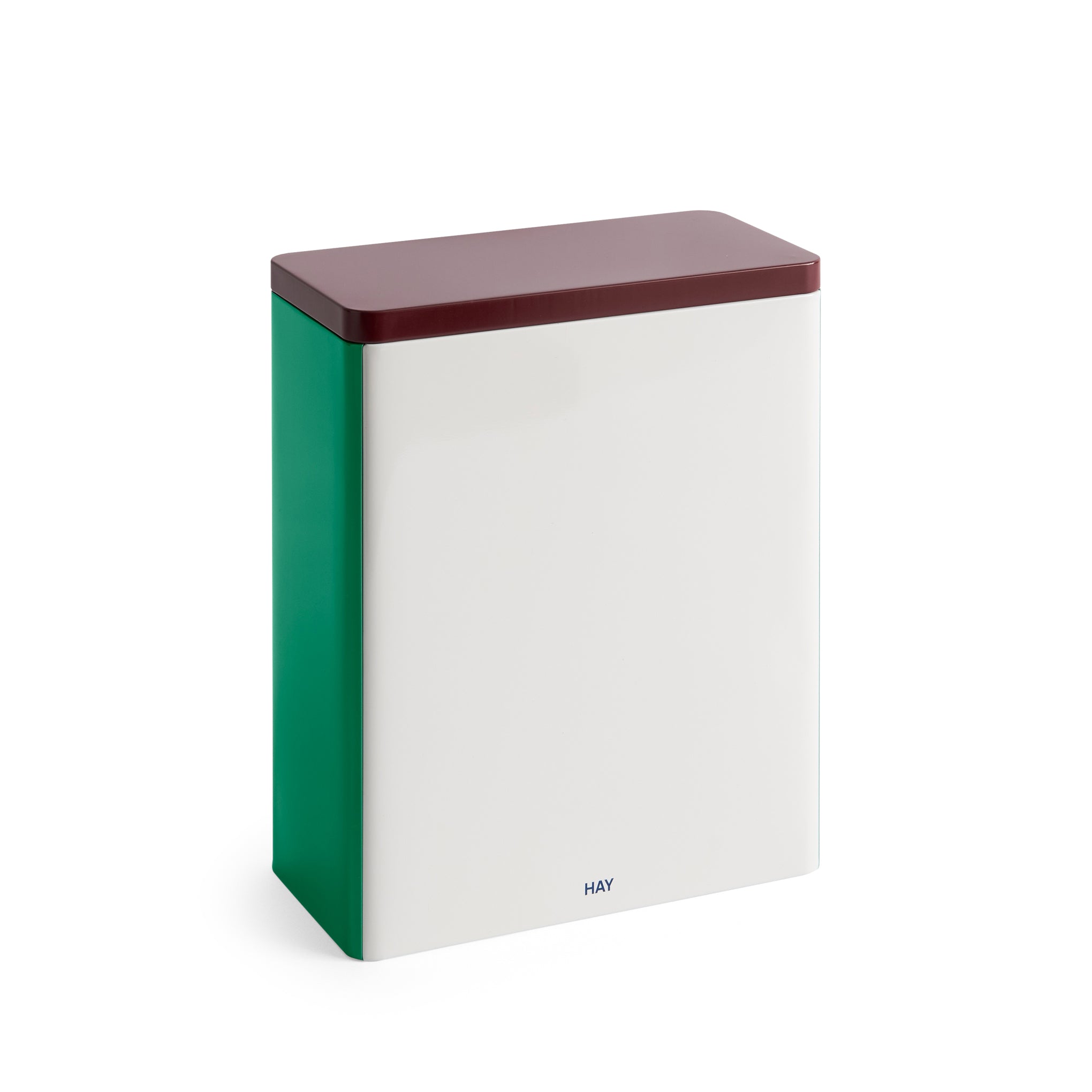 HAY Tin Container - Off White/ Burgundy/ Green