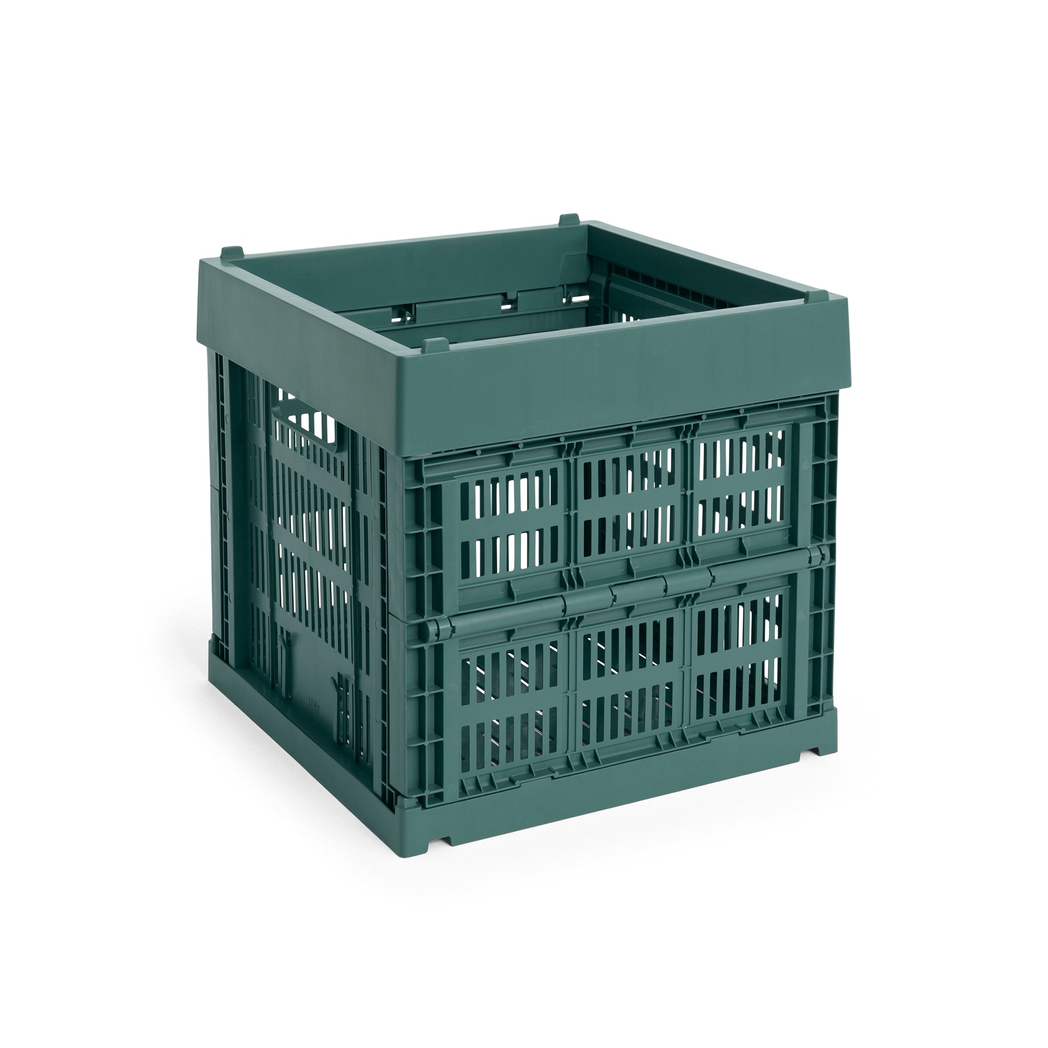 HAY Recycled Plastic Collapsible Color Crate - Dark Green - Image 2