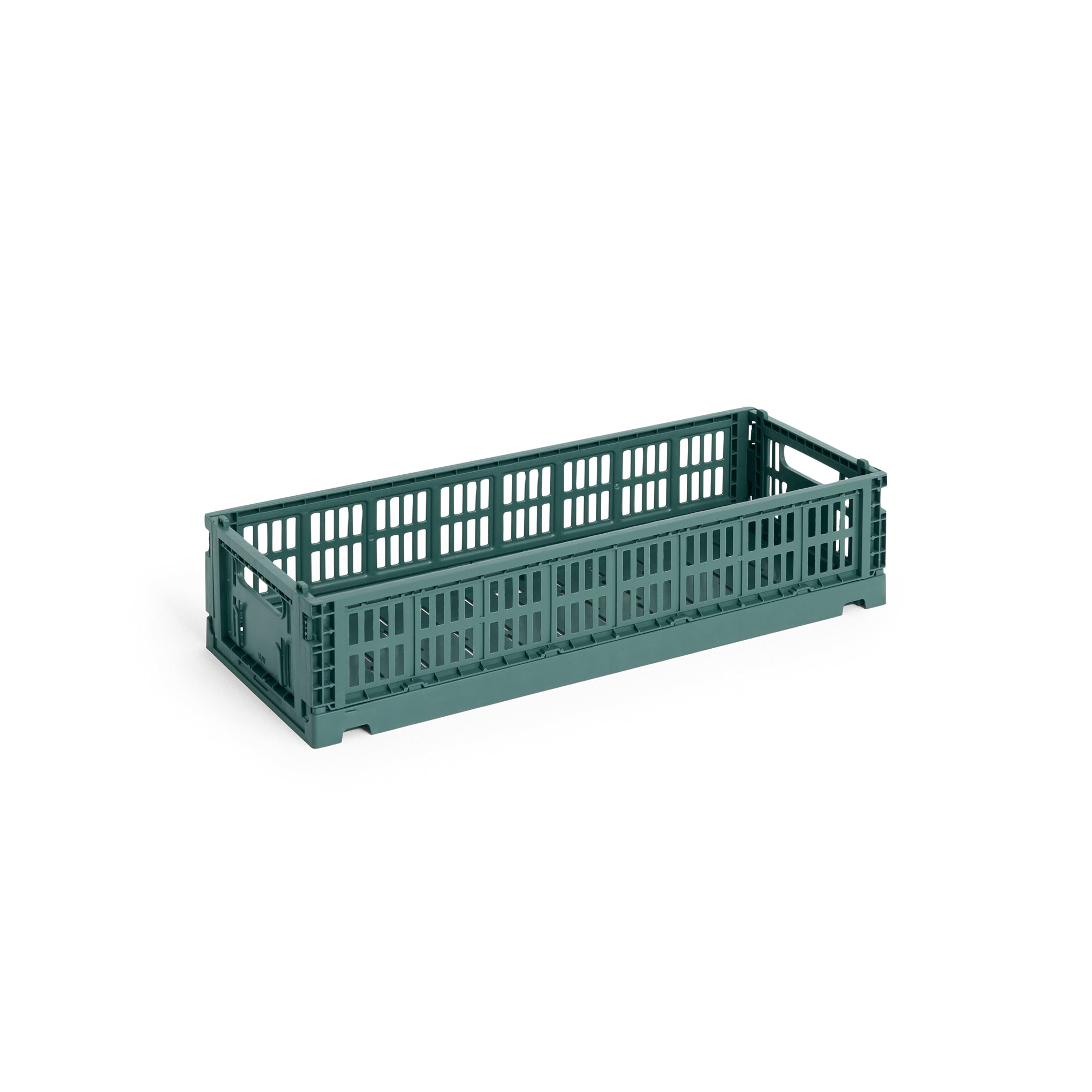 HAY Recycled Plastic Collapsible Color Crate - Dark Green