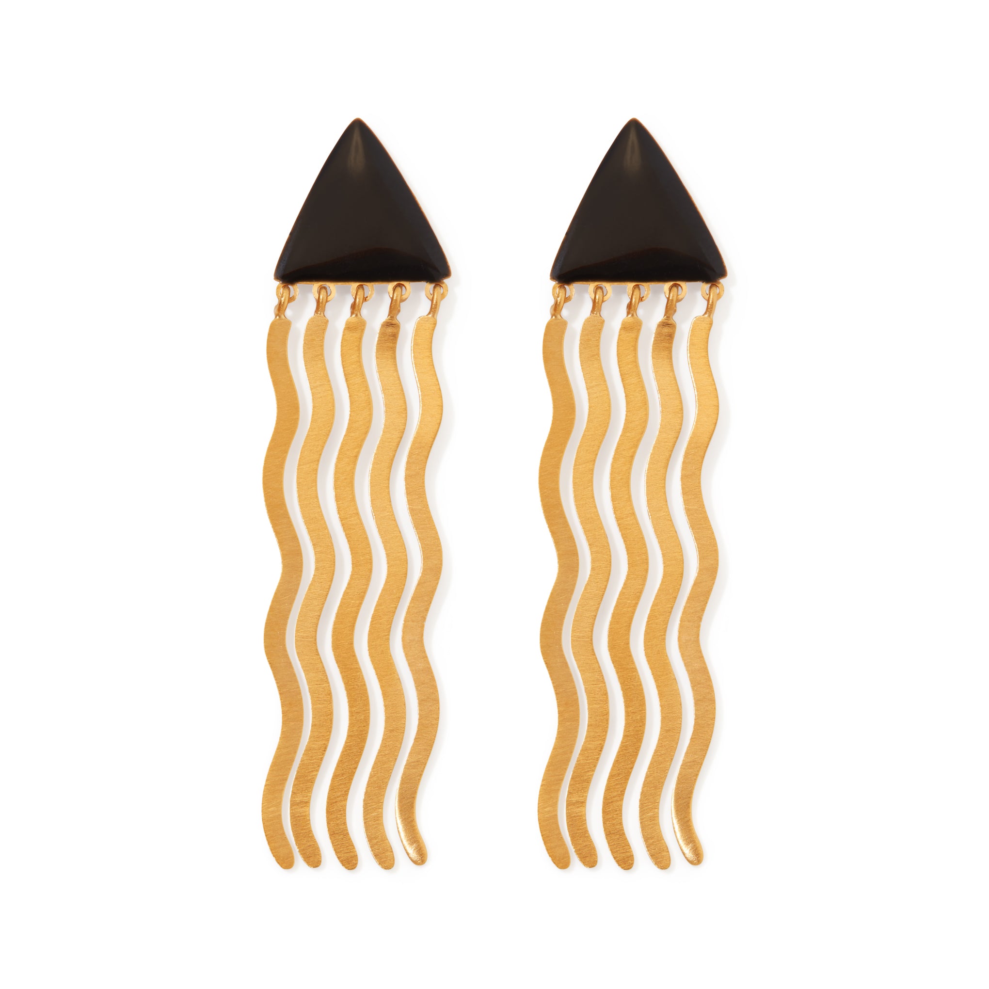 Joan Miró Gold-Plated Triangle Waves Earrings