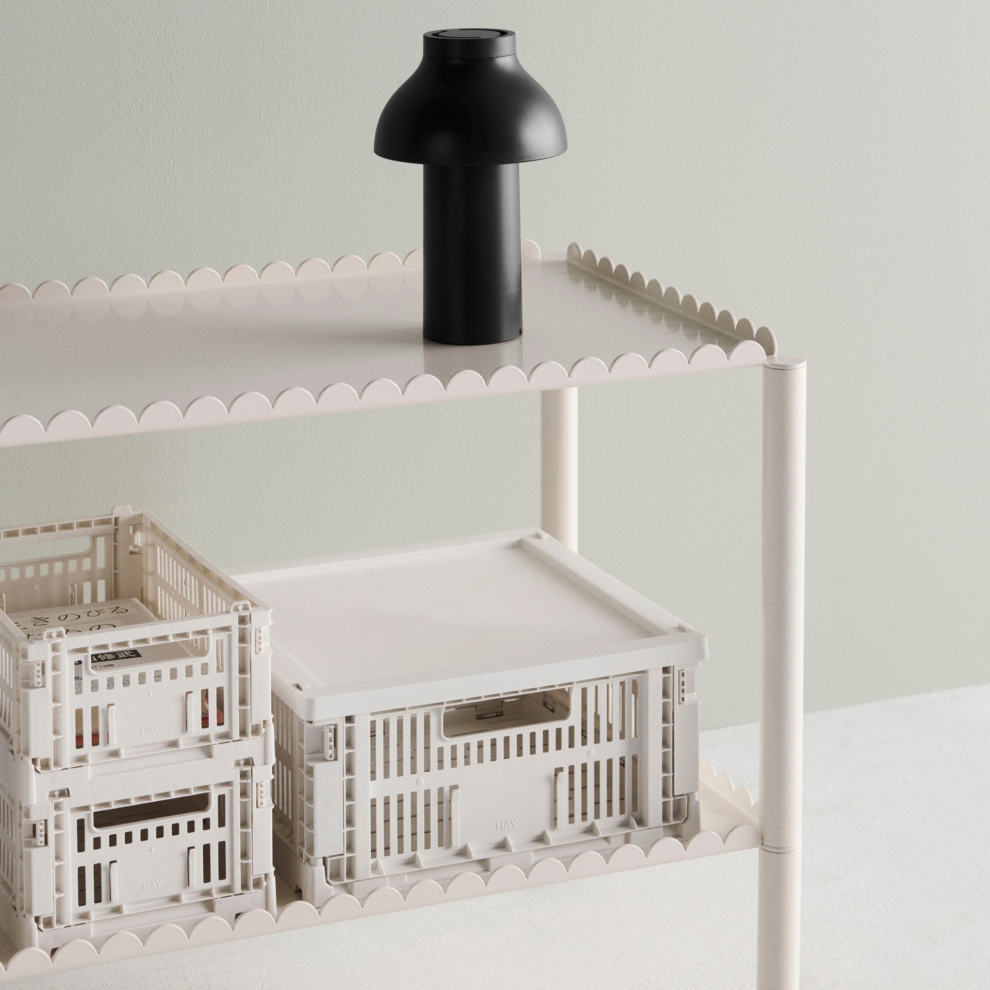 HAY Recycled Storage Bin Collapsible Plastic Lid - Off White - Image 7