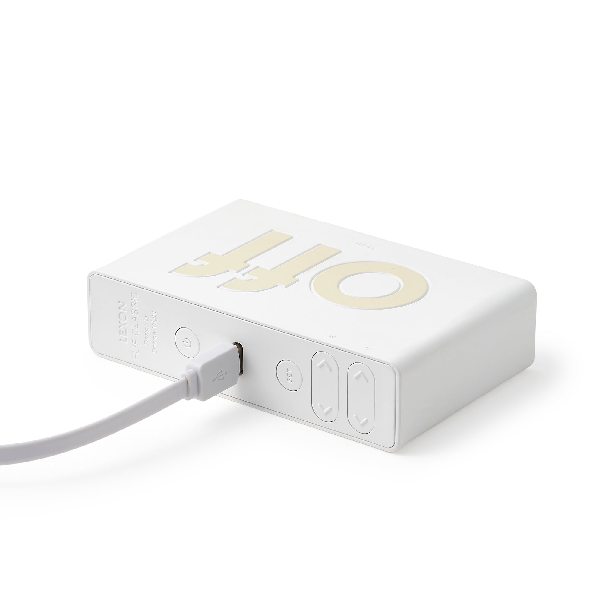 Lexon Flip Rechargeable Alarm Clock - White - Image 6