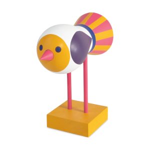 Lisa Larson Wooden Bird Object - Yellow Base