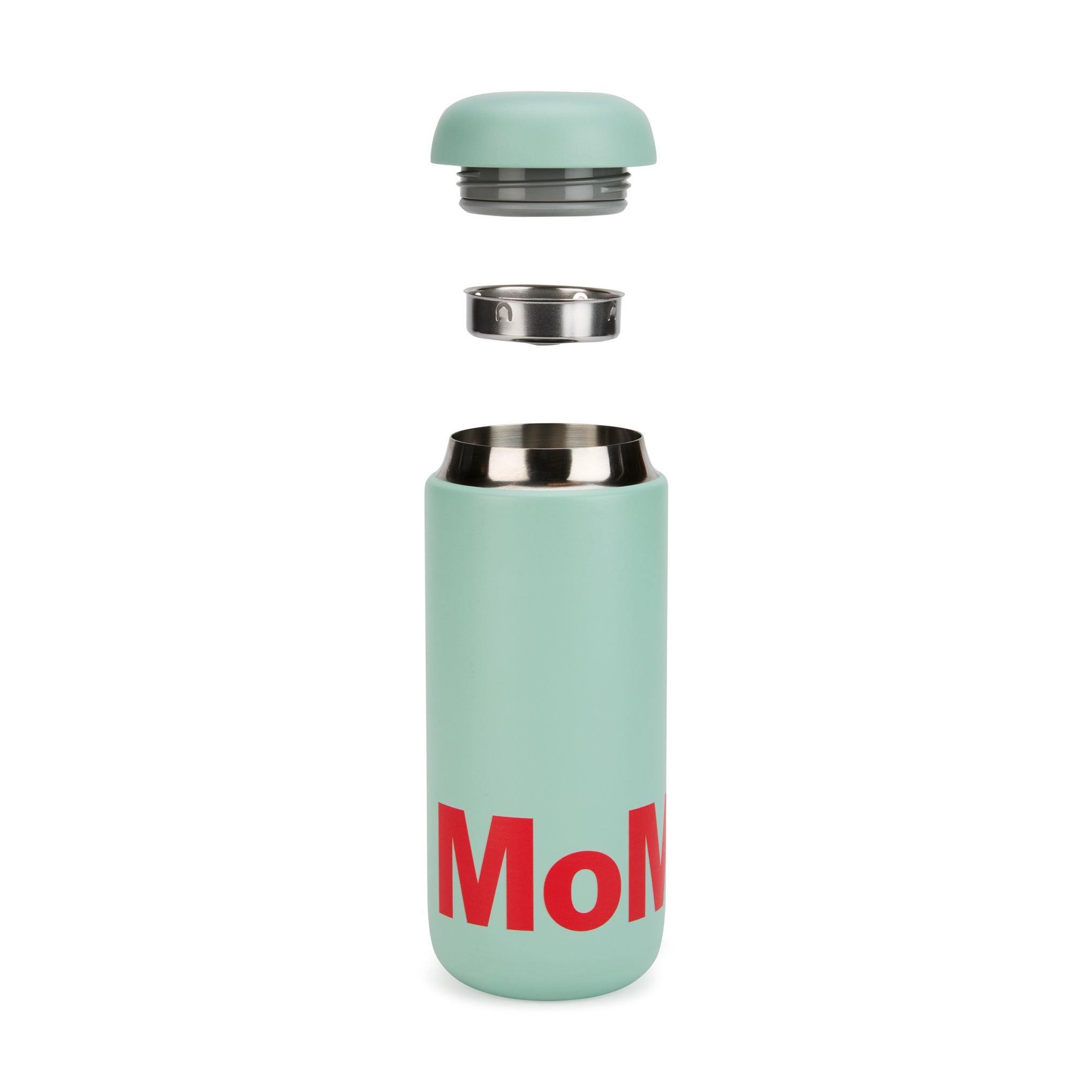 Colorful MoMA Insulated Travel Mug - Mint/ Red - Image 4