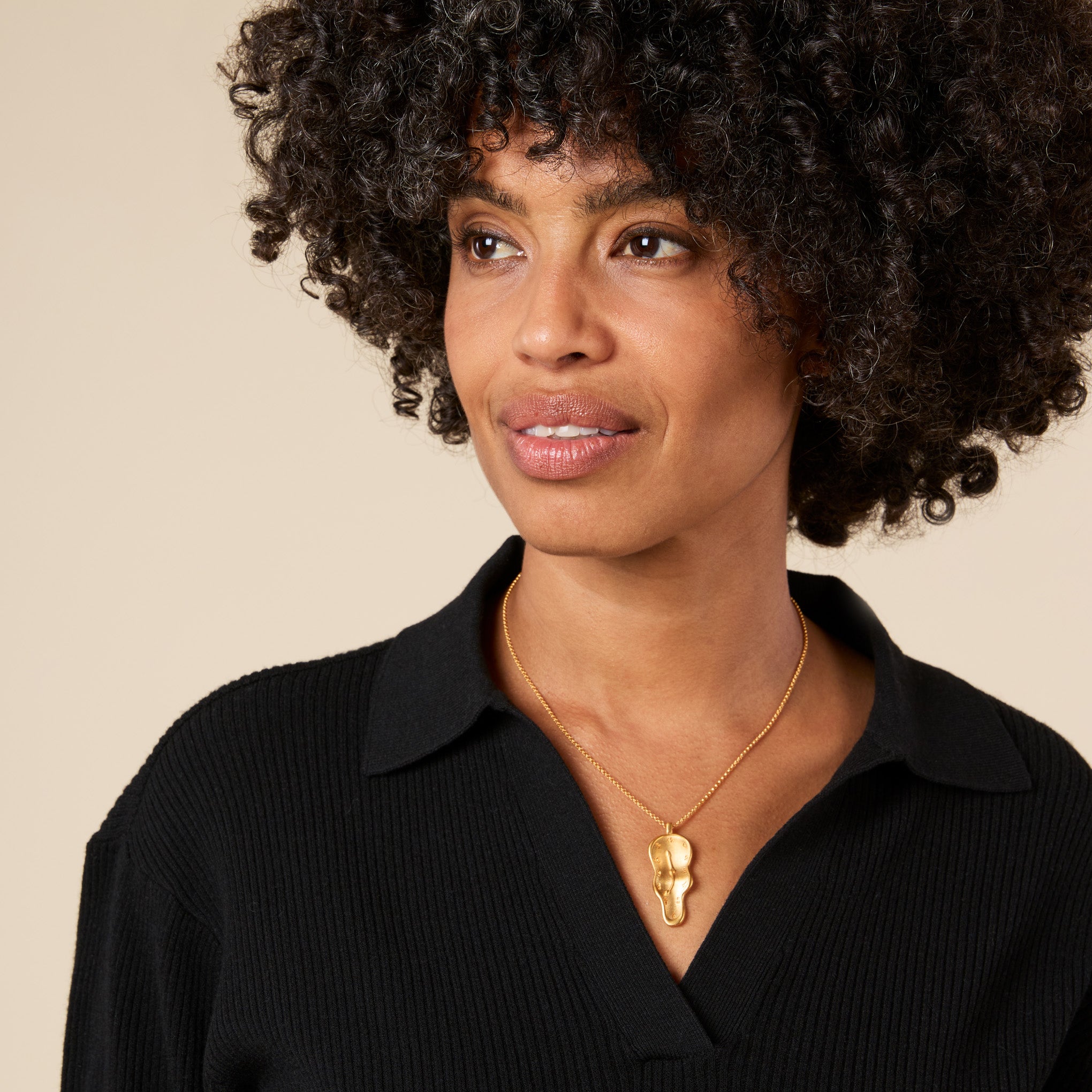 Salvador Dal?? Melting Clock Necklace - Gold - Image 2