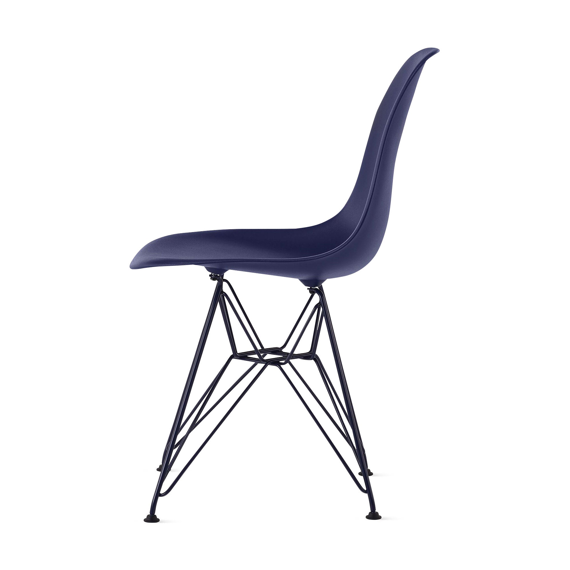 Herman Miller x HAY Eames Molded Recycled Plastic Side Chair - Black Blue - Image 4