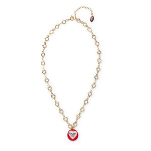 Haricot Vert Crystal Chain NYC Pendant Necklace