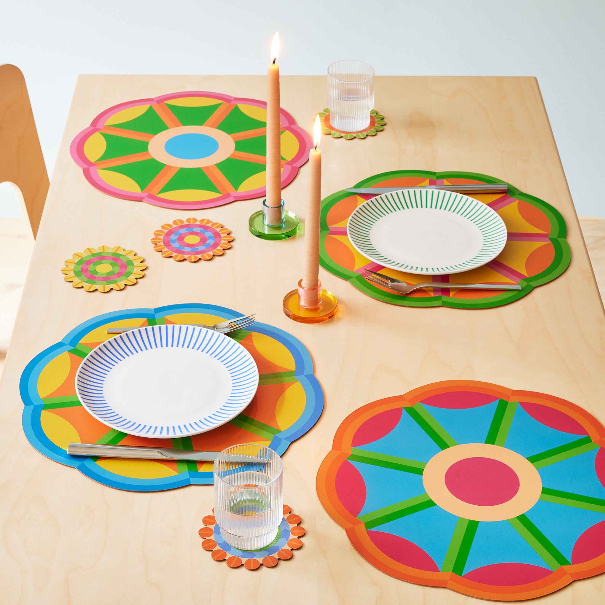 Yinka Ilori Radiant Blooms Recycled Leather Coasters - Set of 4 - Image 5