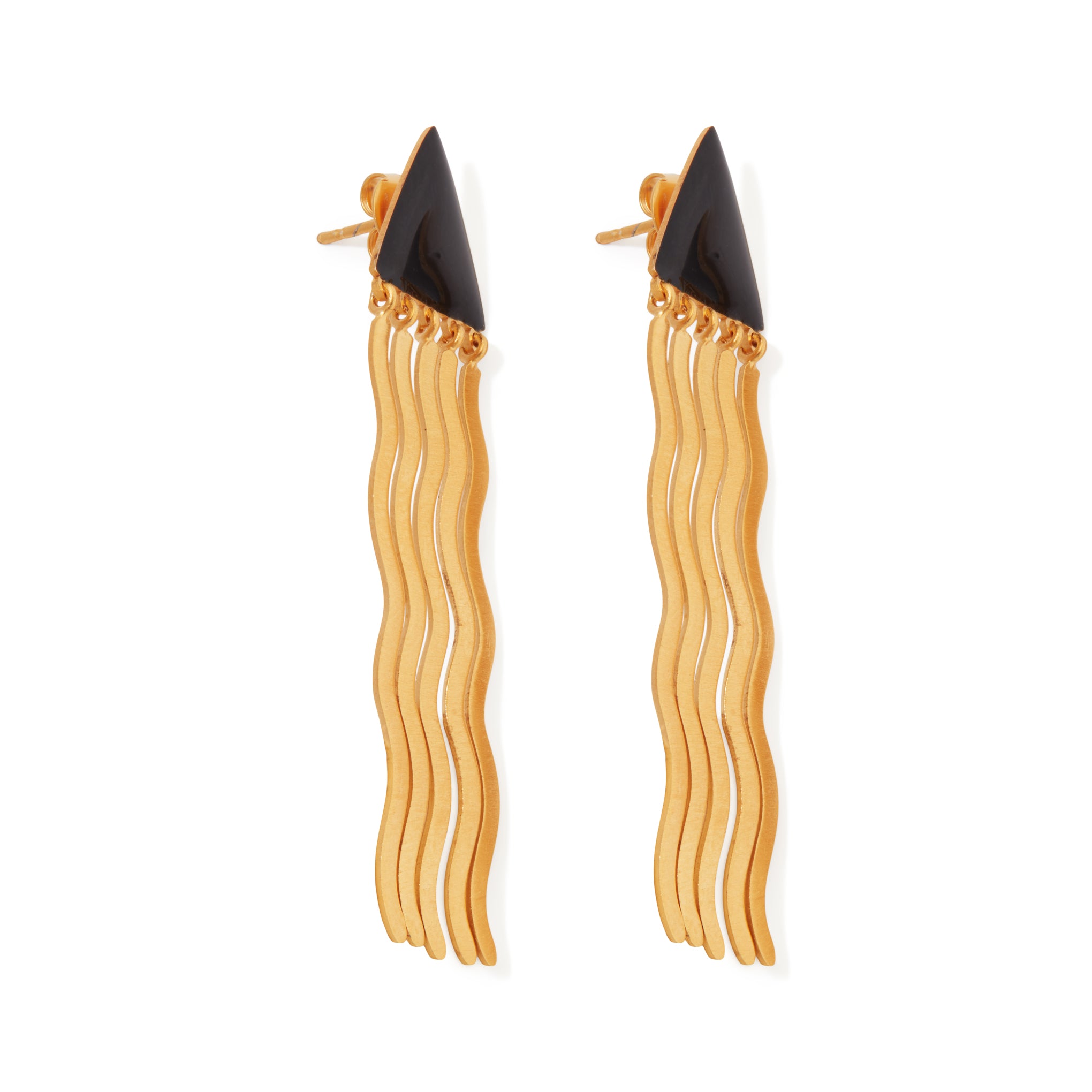 Joan Miró Gold-Plated Triangle Waves Earrings - Image 5