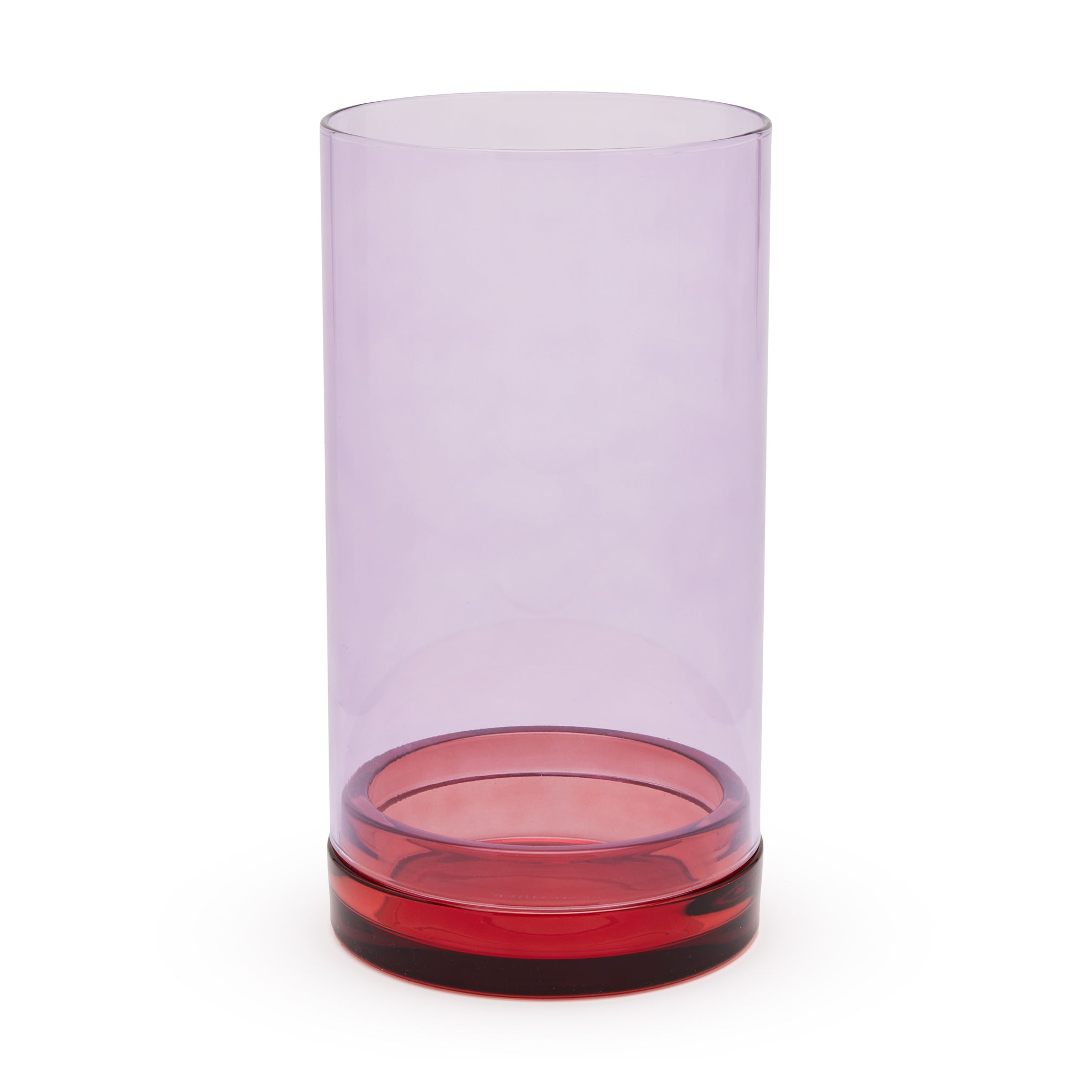 Glass Hurricane Lantern Candle Holder - Violet/ Red - Image 3