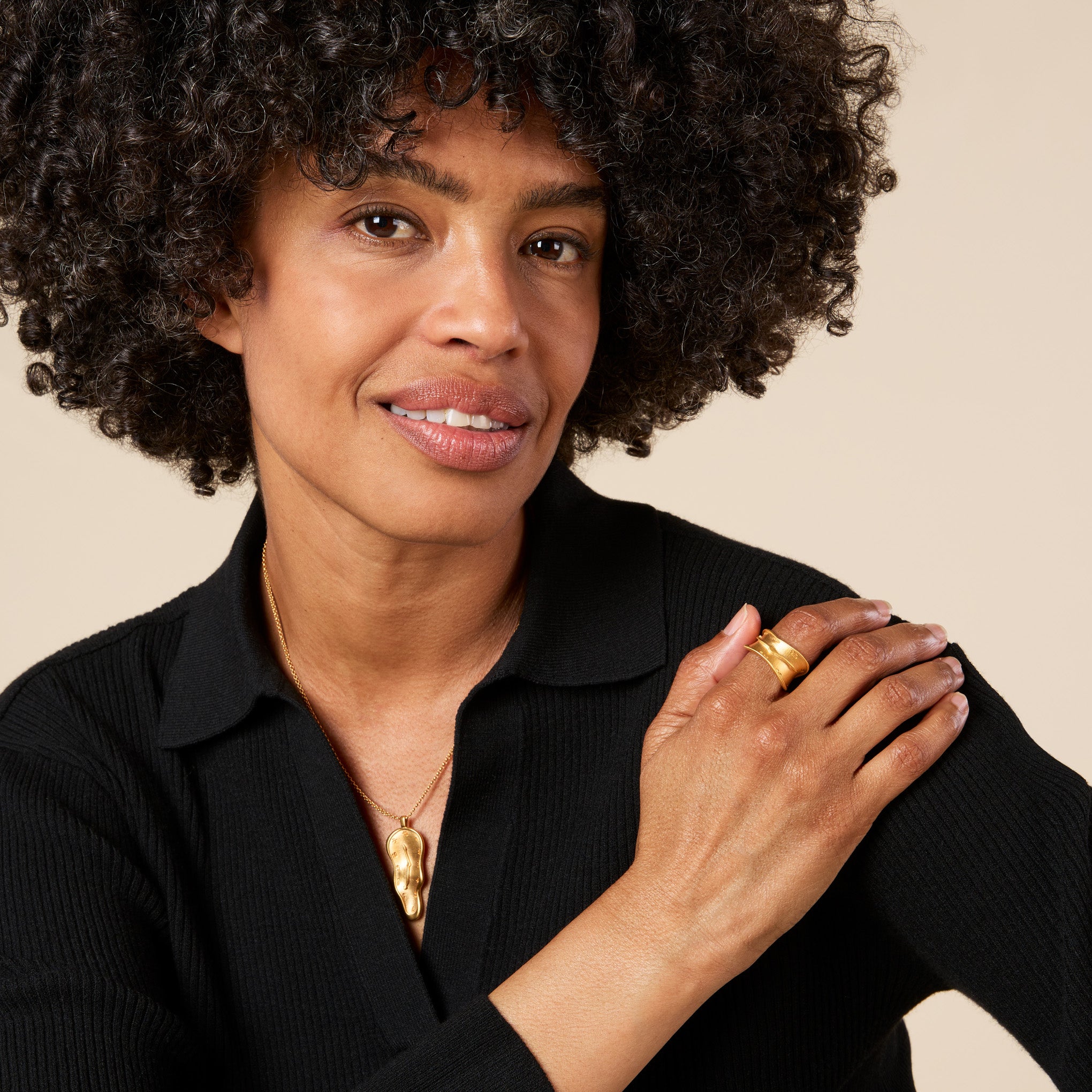 Salvador Dal?? Melting Clock Necklace - Gold - Image 5