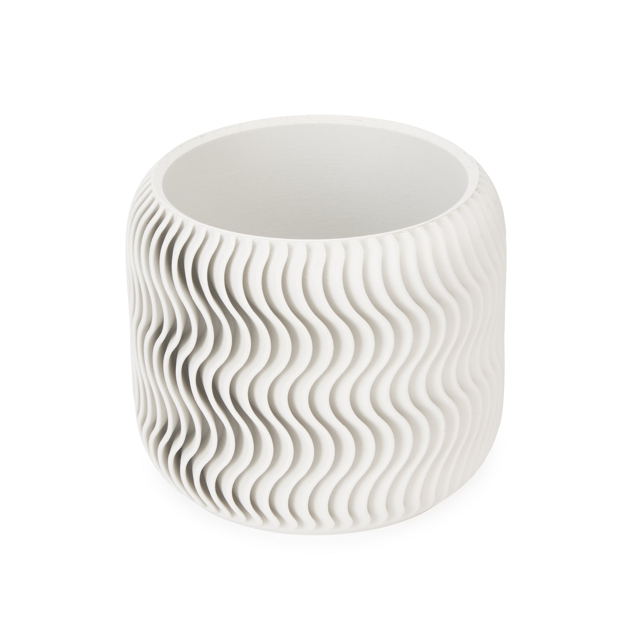 Wavy Pine 3D-Printed Planter - White - Image 5