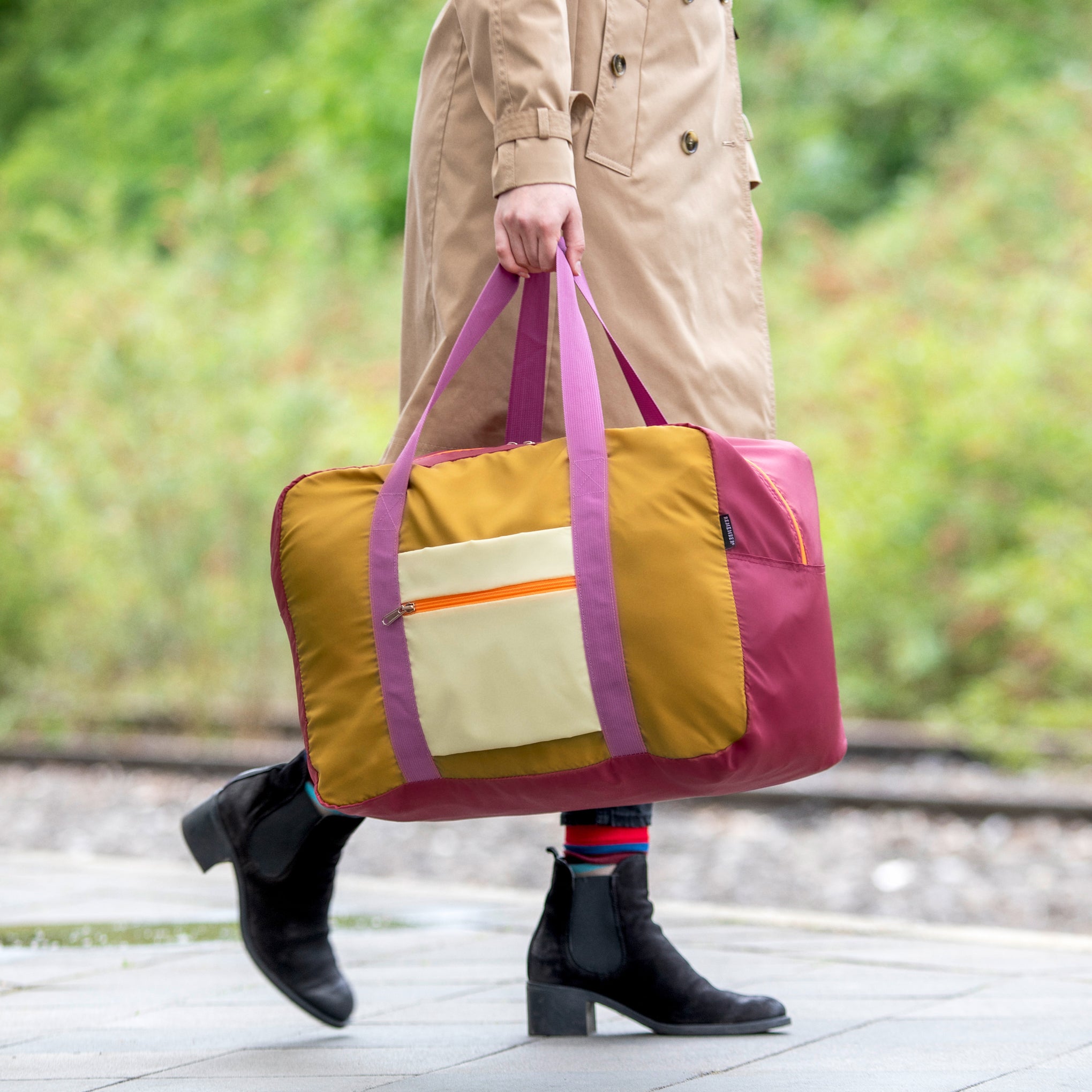 Remember Duffle Travel Bag - Purple/ Goldenrod - Image 6