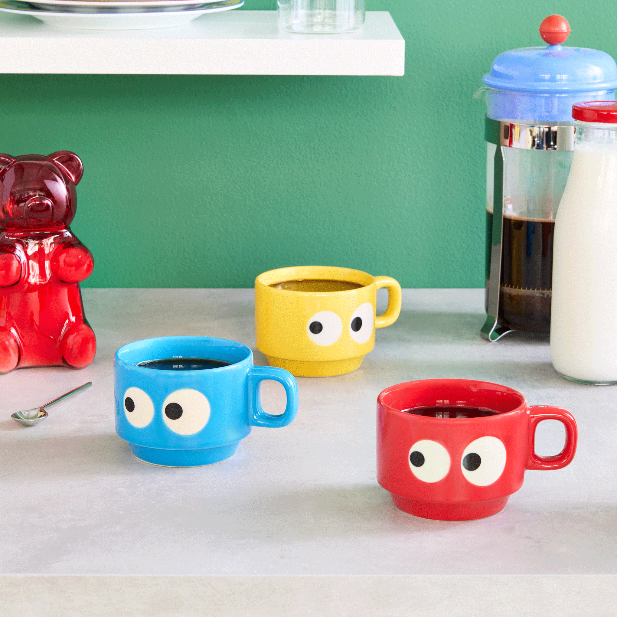 Kyoro Kyoro Stoneware Stacking Mugs - Set of 3 - Image 2