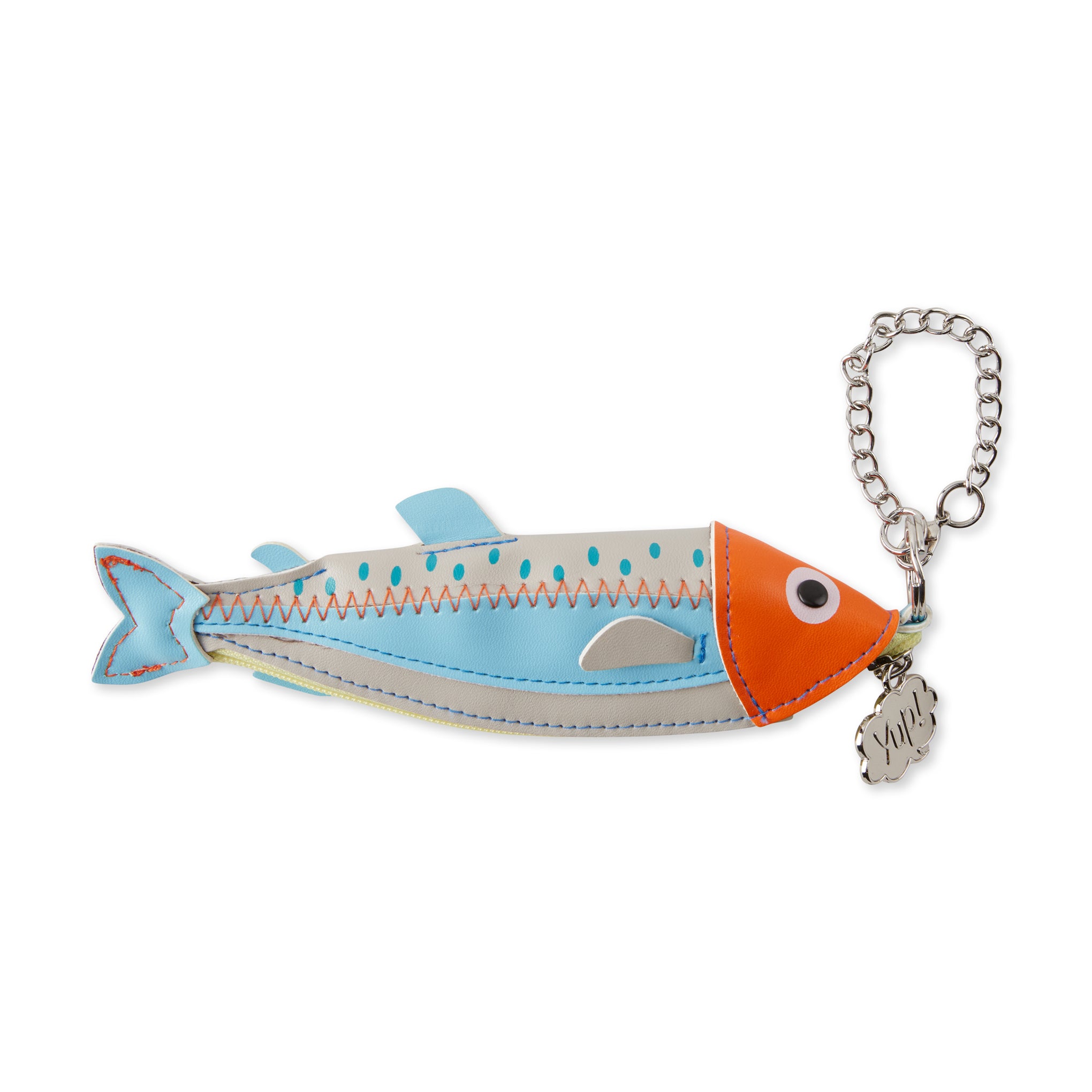 Fish Zip Pouch - Blue/ Orange