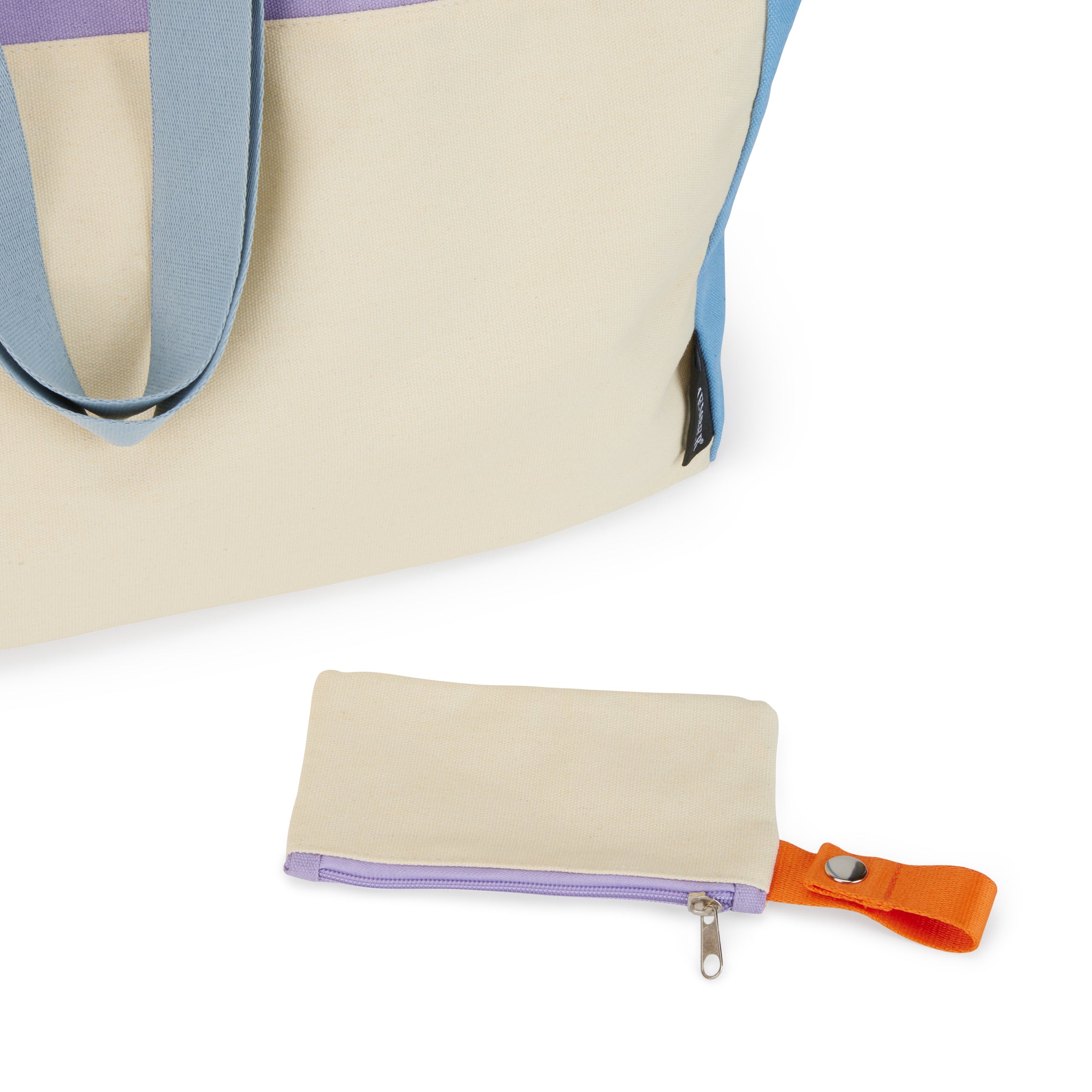 Colorful Oversized Cotton Canvas Tote Bag - Natural - Image 5