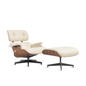 Eames? Lounge Chair and Ottoman from Herman Miller - Walnut/ Ivory Bamboo Leather